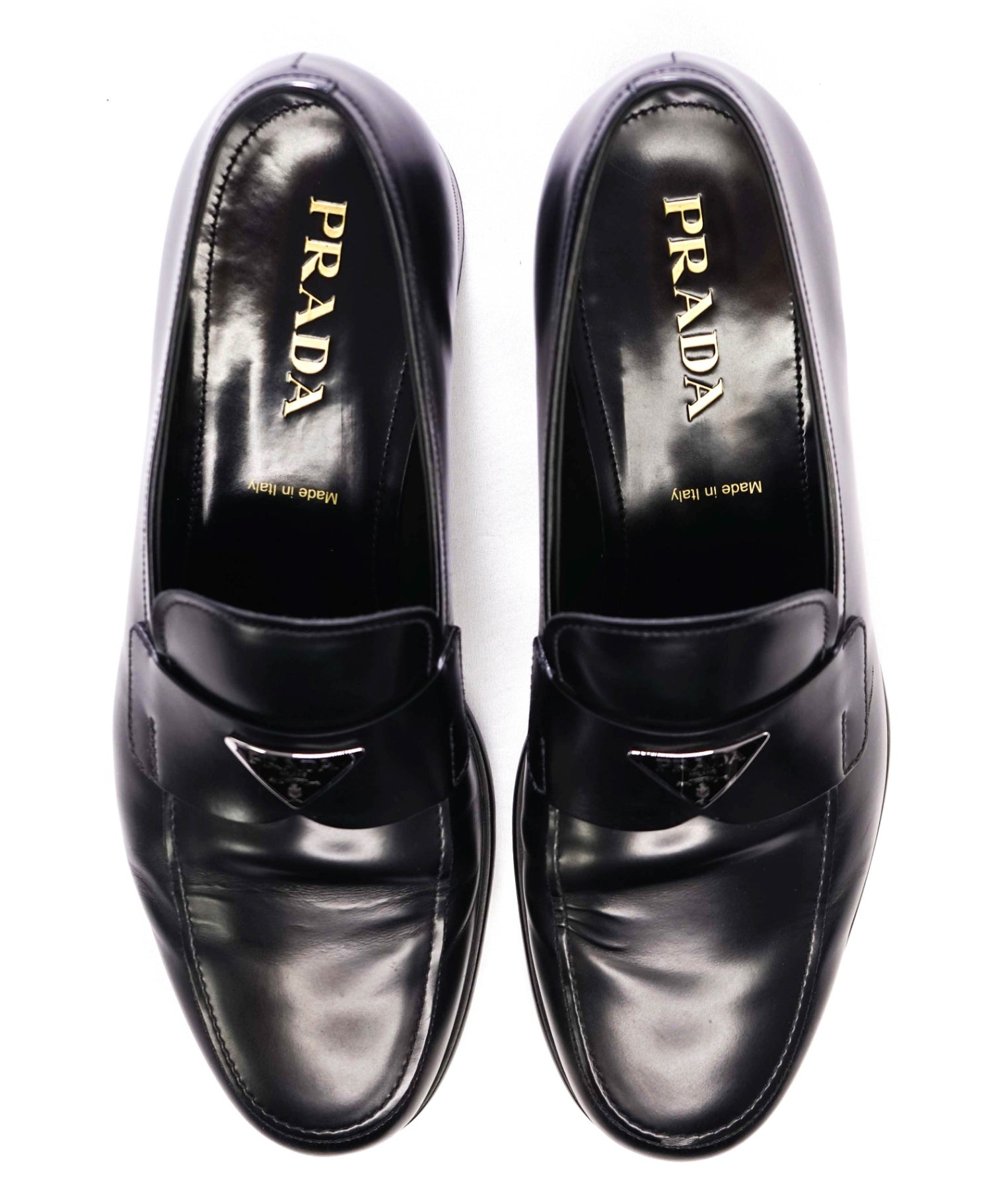 Prada Solid Black Loafers Leather Footwear 10 US (9IT)