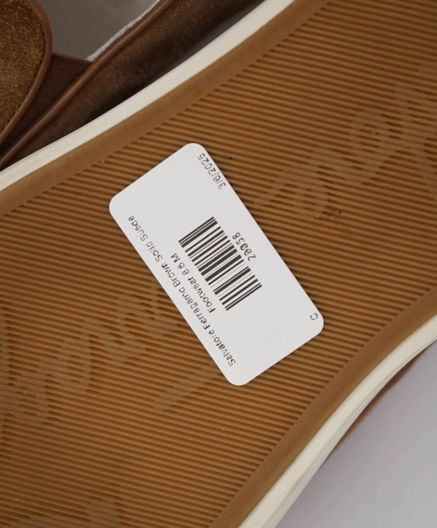Salvatore Ferragamo Brown LOGO HEEL Suede Boat Shoe Loafer 8.5 M