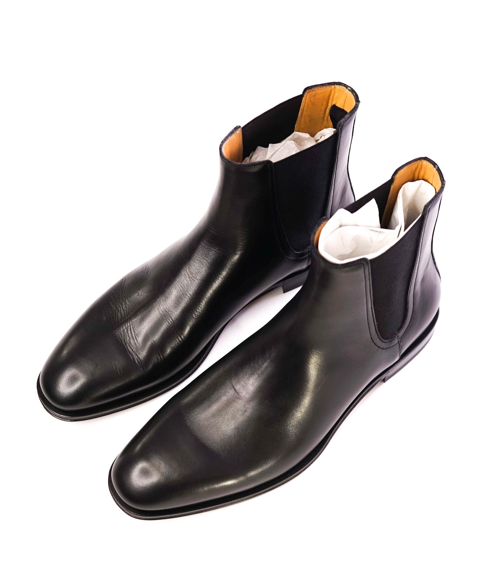 $995 Ferragamo Solid Black Leather Boots 10 EE