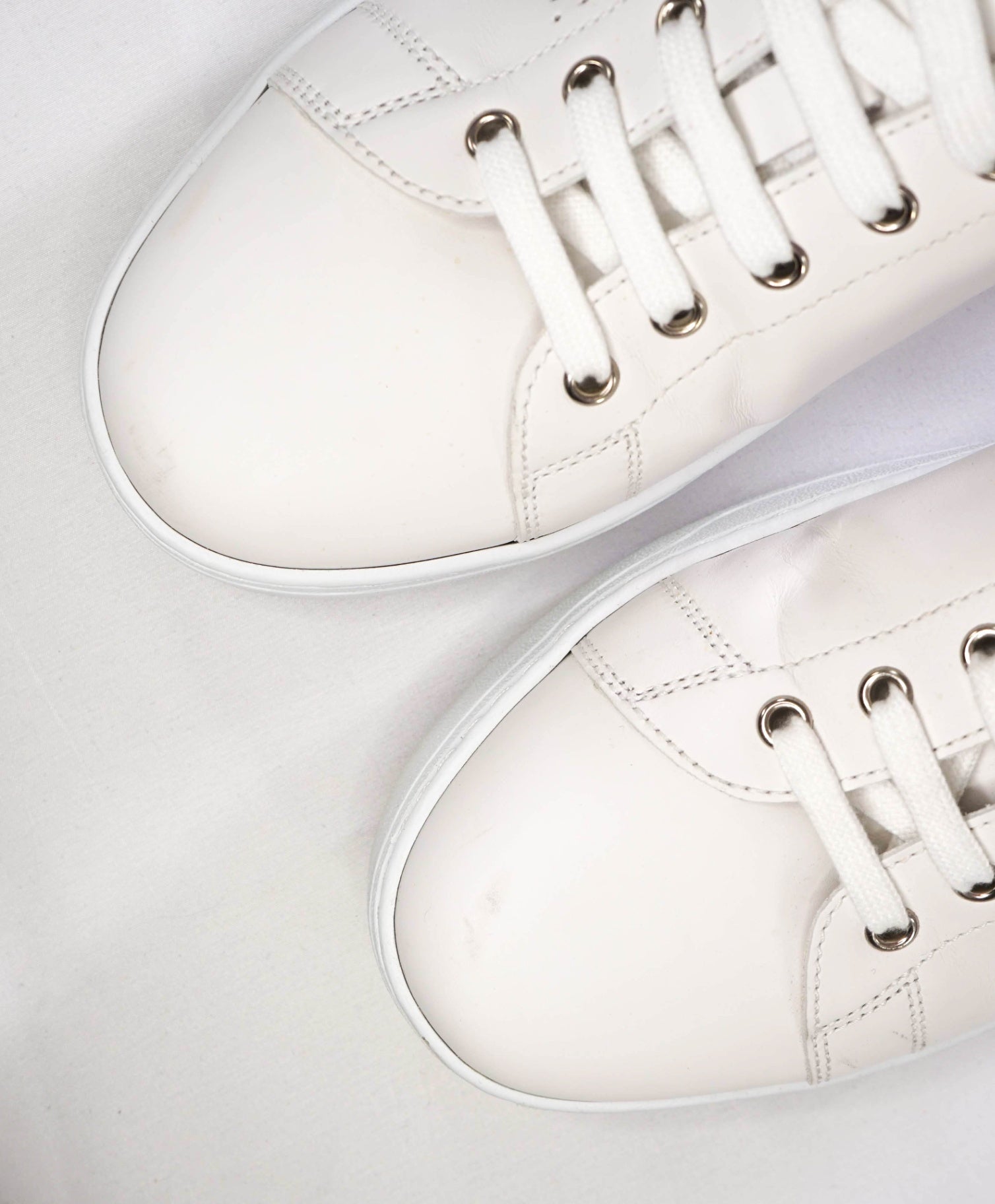 Salvatore Ferragamo "PIERRE" White Sneakers Leather 10.5 M