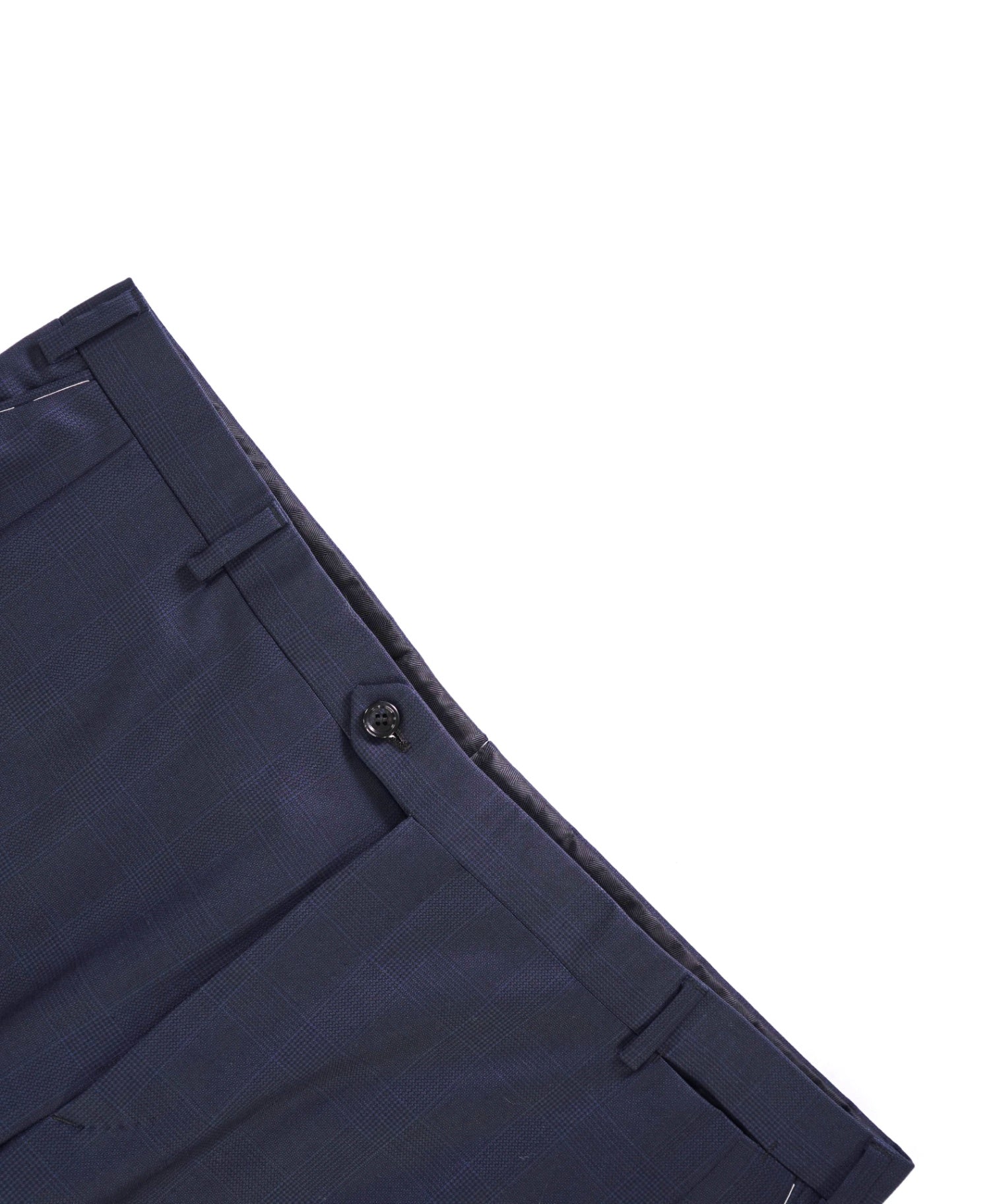 $1,050 Brioni Navy Glen Check Wool Flat Front Pants 38W