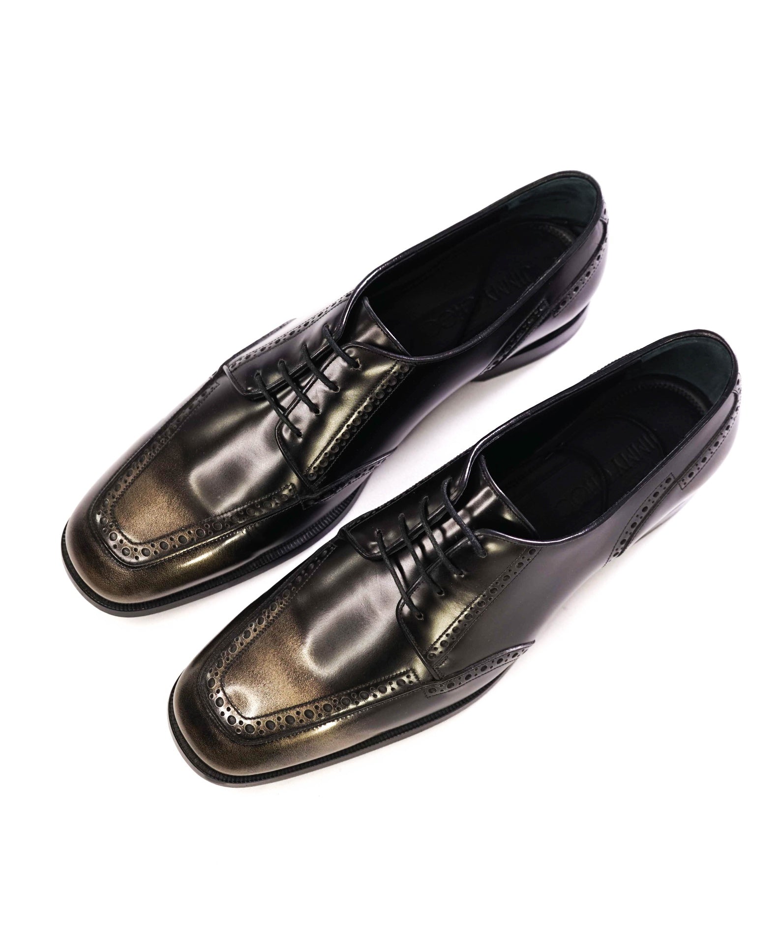 $925 Jimmy Choo Black Derbies Leather Footwear Oxfords 9.5