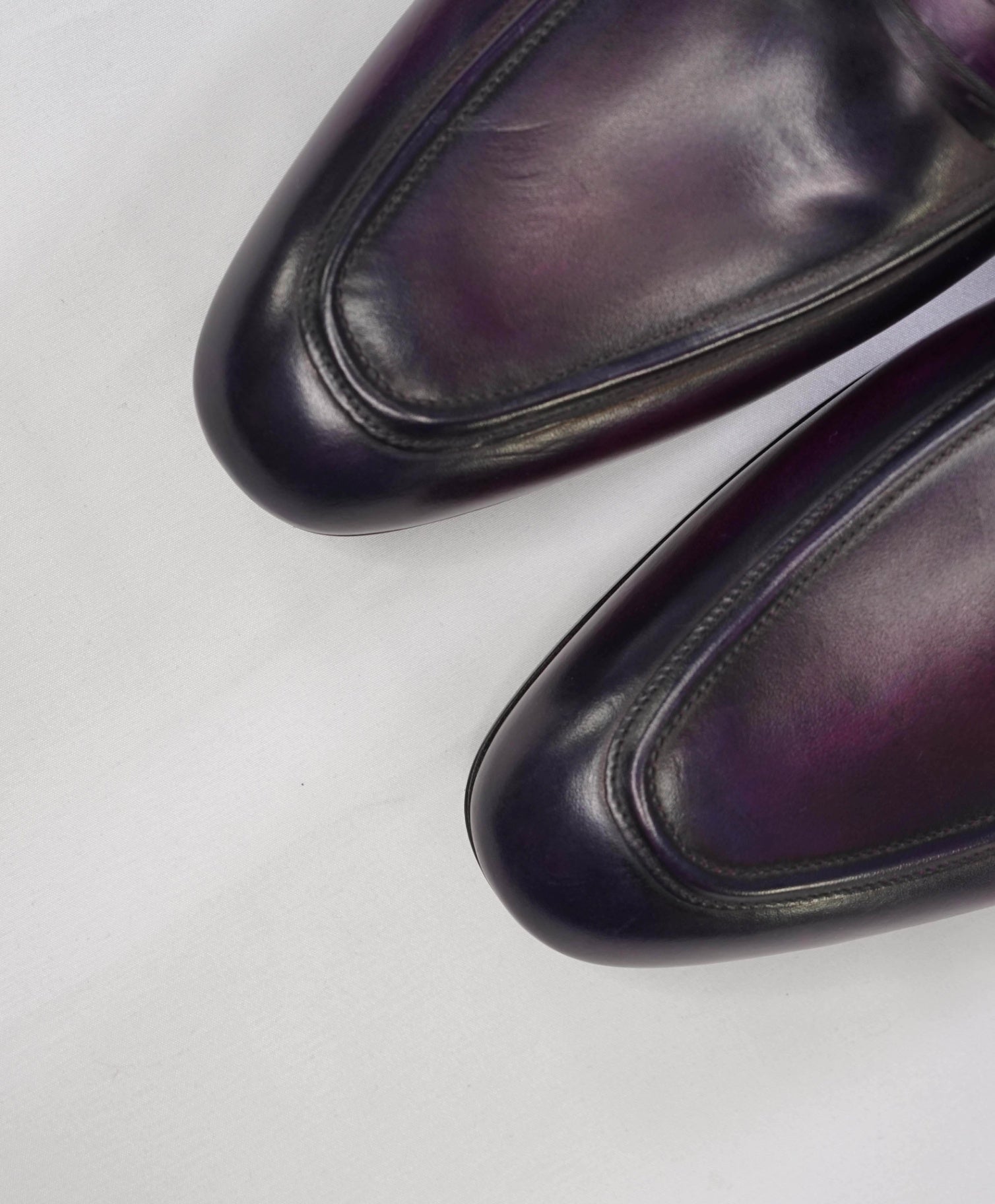 $2,480 Berluti Solid Purple SCRITO Loafers Leather Footwear 12US (11IT)