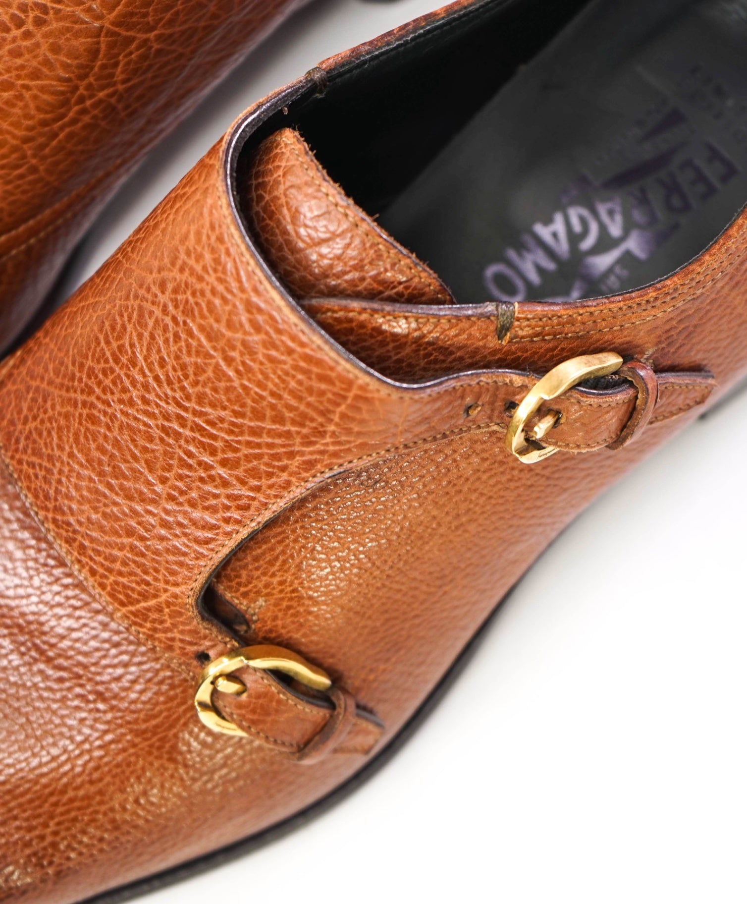 Salvatore Ferragamo Limited Edition TRAMEZZA Brown Monk straps Loafers 11 B