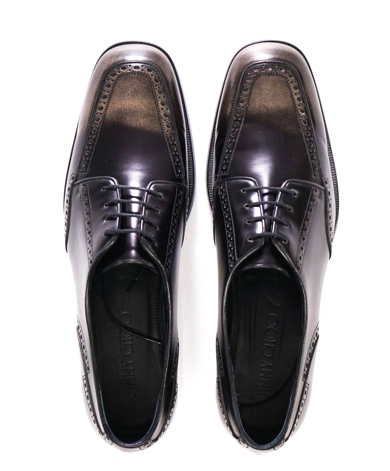 $925 Jimmy Choo Black Derbies Leather Footwear Oxfords 9.5