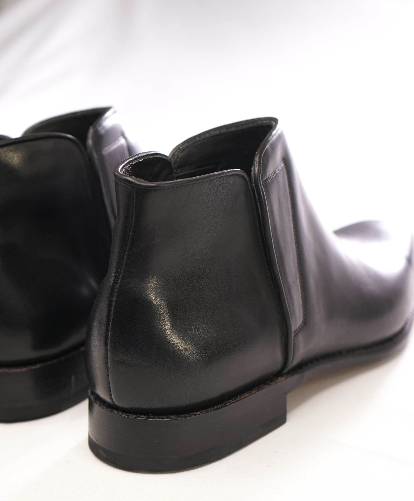 $850 CANALI *Goodyear* Black Boots Leather Chelsea Boots 10US (43EU)