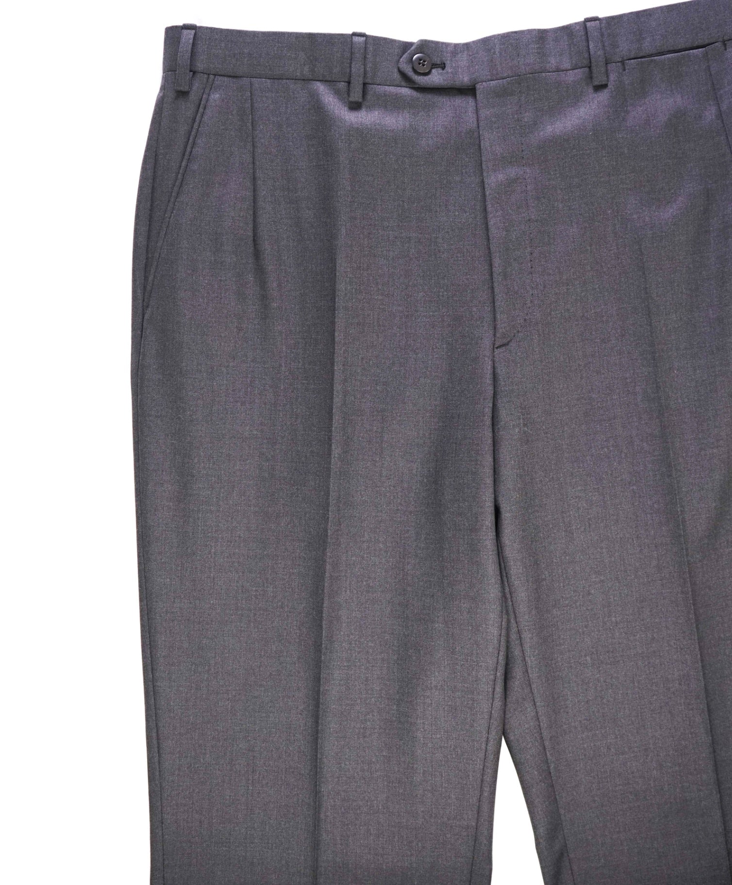 $1,050 Brioni Solid Grey Wool Flat Front Pants 36W