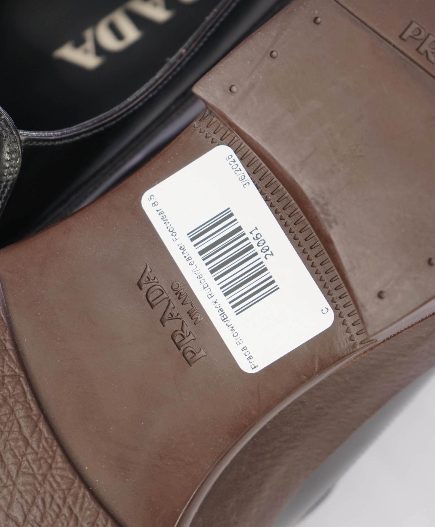 Prada Brown/Black Rubber/Leather LUG SOLE Loafer Footwear 9.5 US(8.5IT)