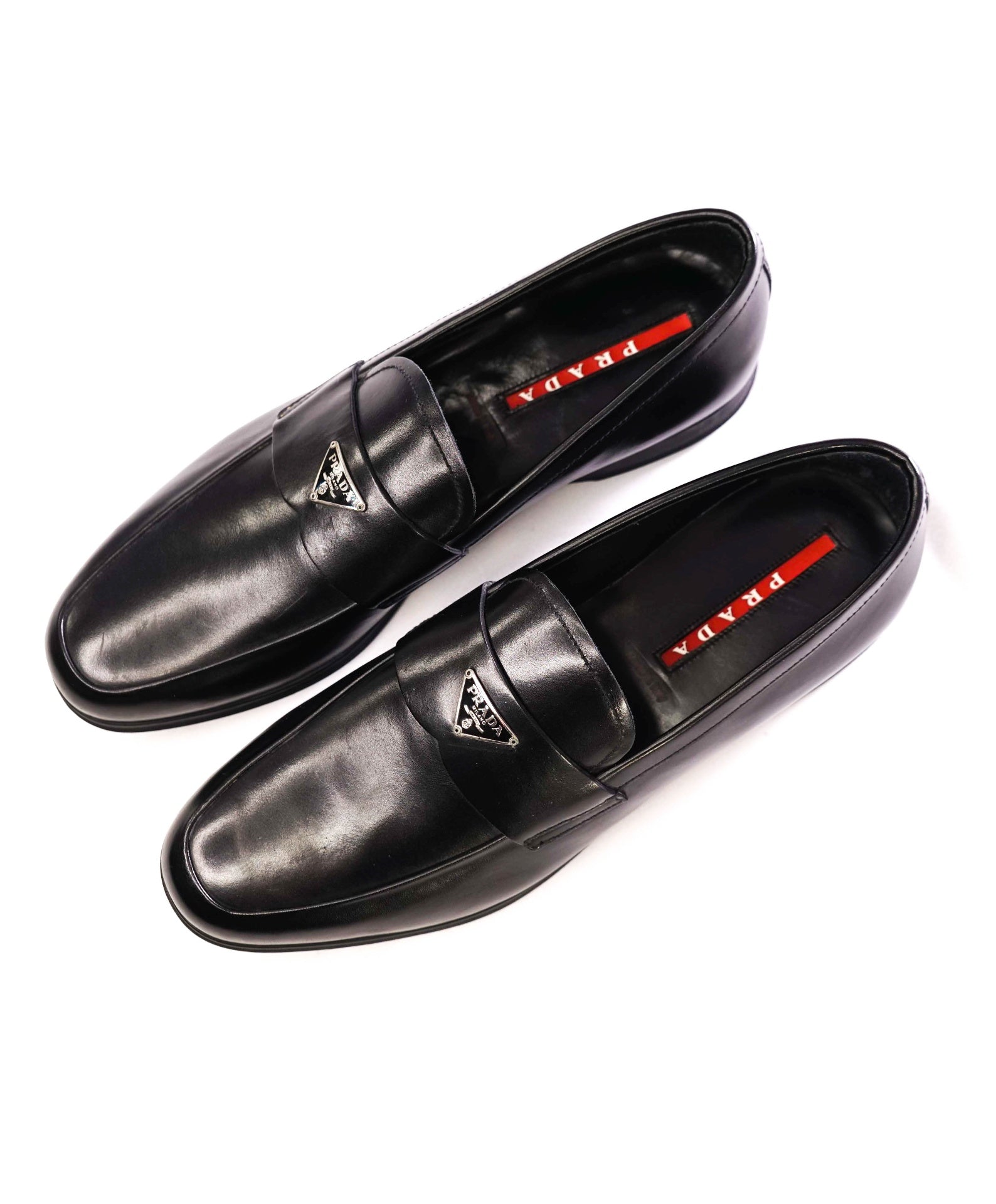 $1,090 Prada Solid Black Loafers Leather Footwear 10US (9IT)