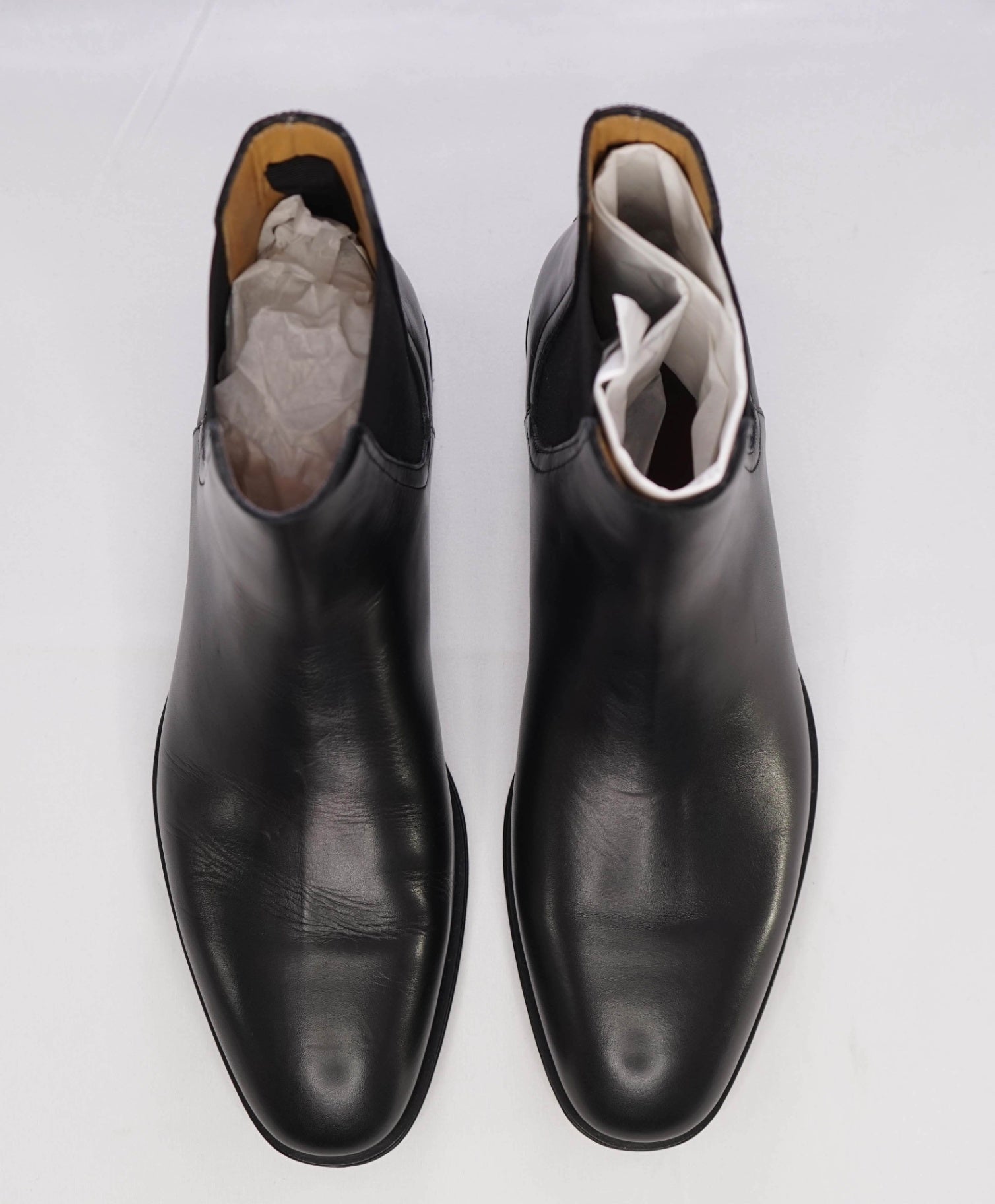 $995 Ferragamo Solid Black Leather Boots 10 EE