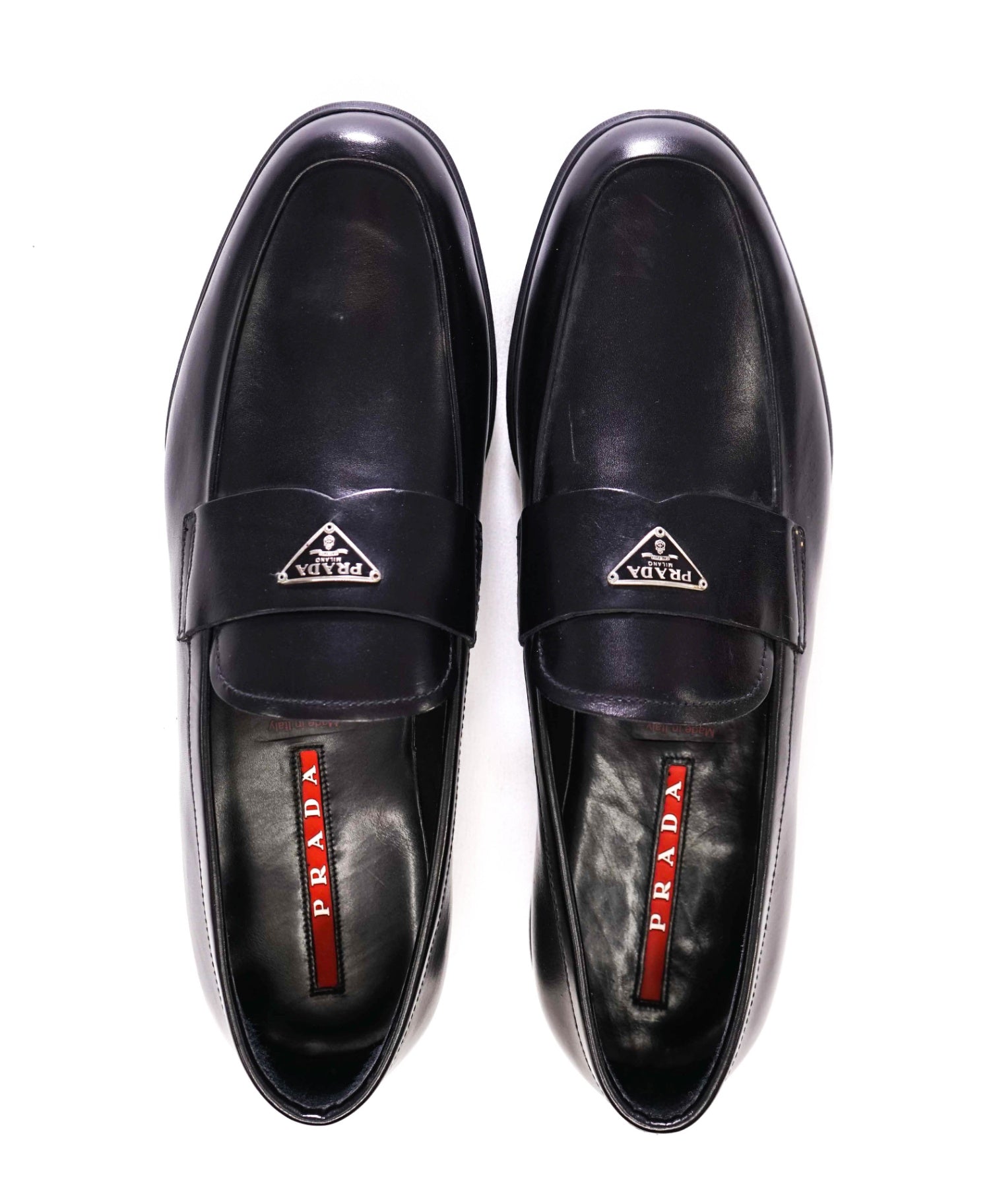 $1,090 Prada Solid Black Loafers Leather Footwear 10US (9IT)