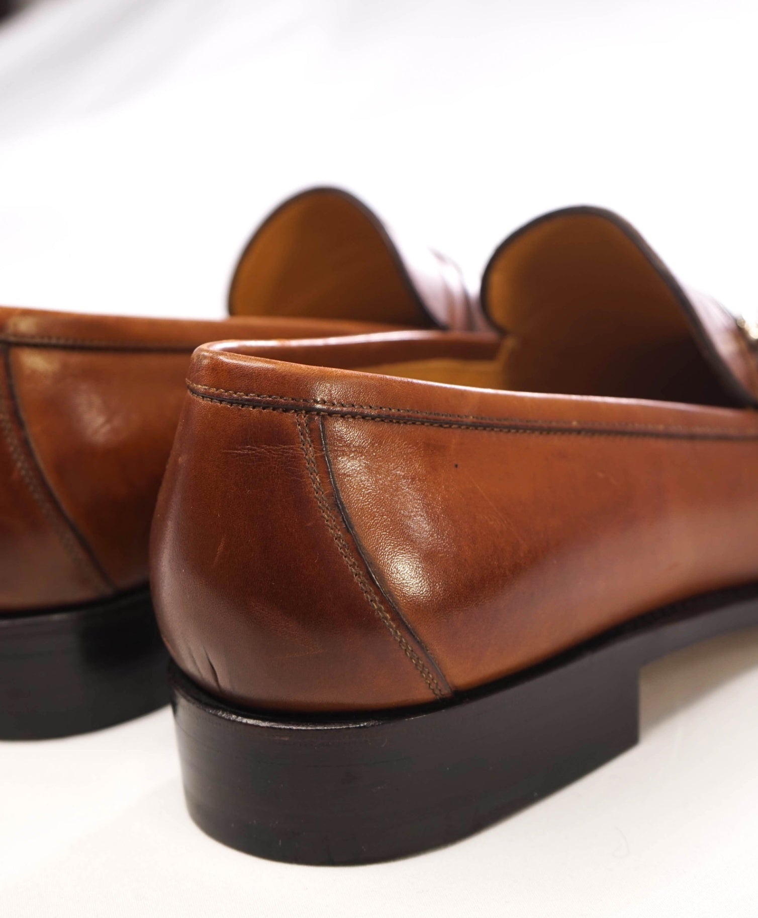 Salvatore Ferragamo TRAMEZZA Solid Brown Loafers Leather Footwear 10.5 B