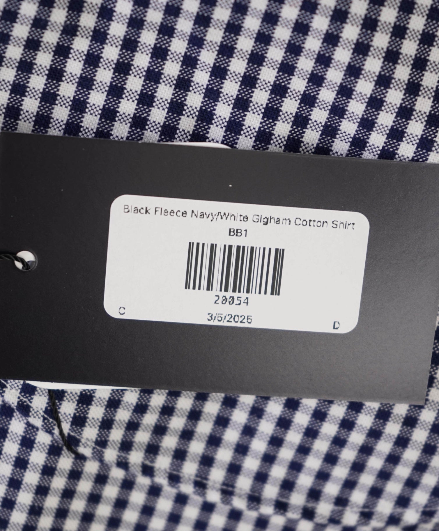 Black Fleece Navy/White Gigham Cotton Shirt BB1