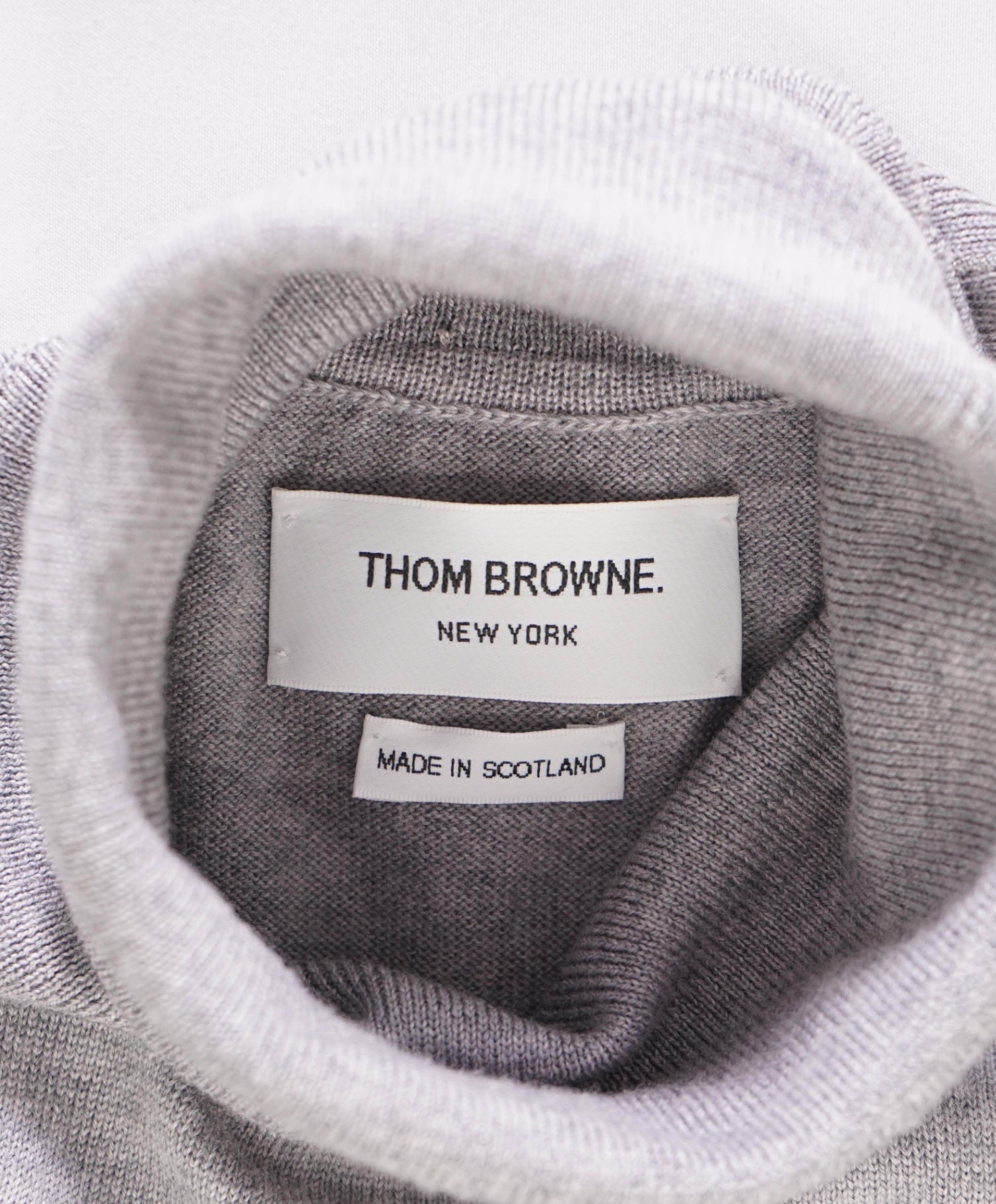$1,590 Thom Browne 4-Bar Grey Wool Turtleneck Sweater M (sz2)