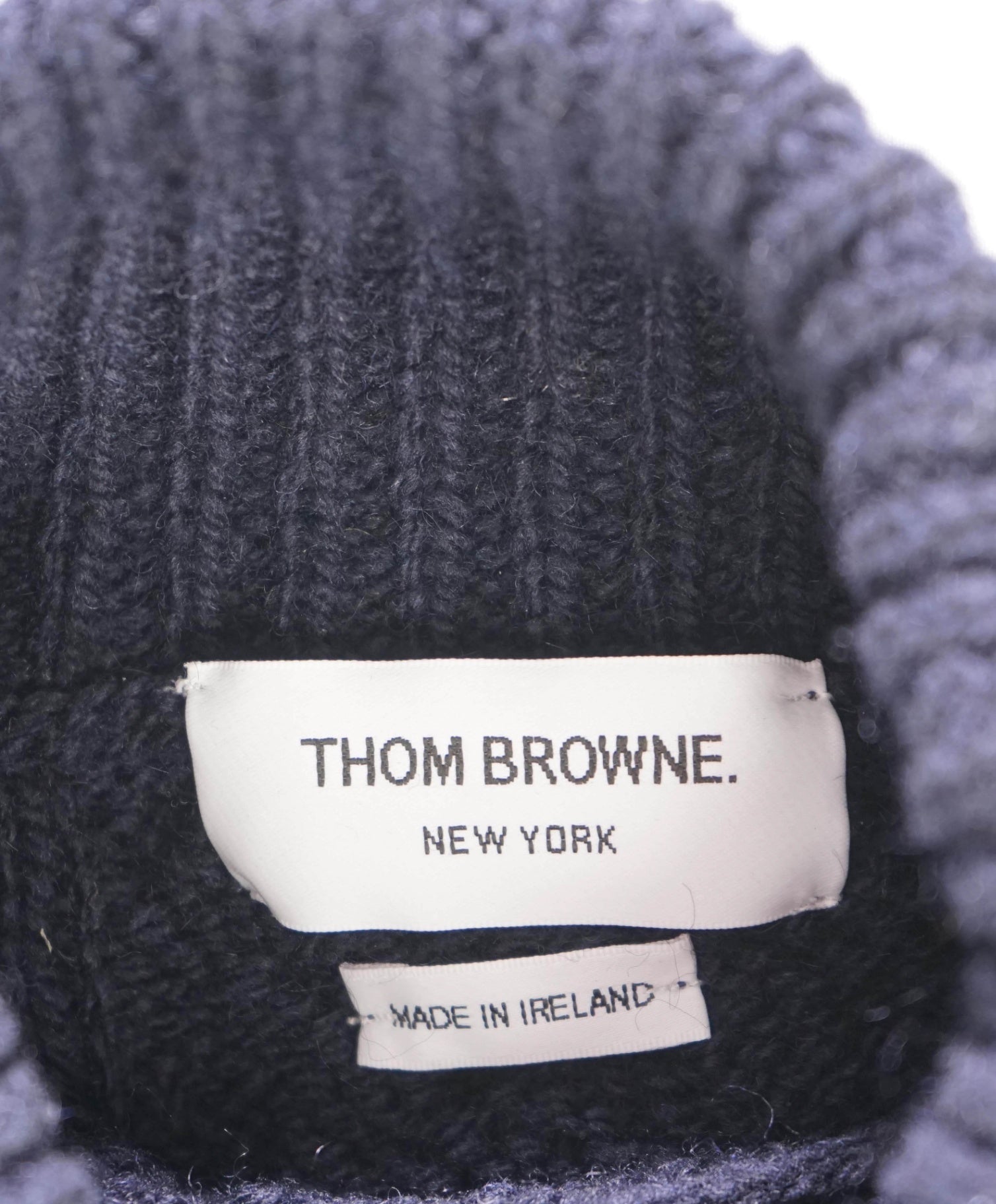 $1,590 Thom Browne Navy Cableknit Wool/Mohair Sweater L (sz3)