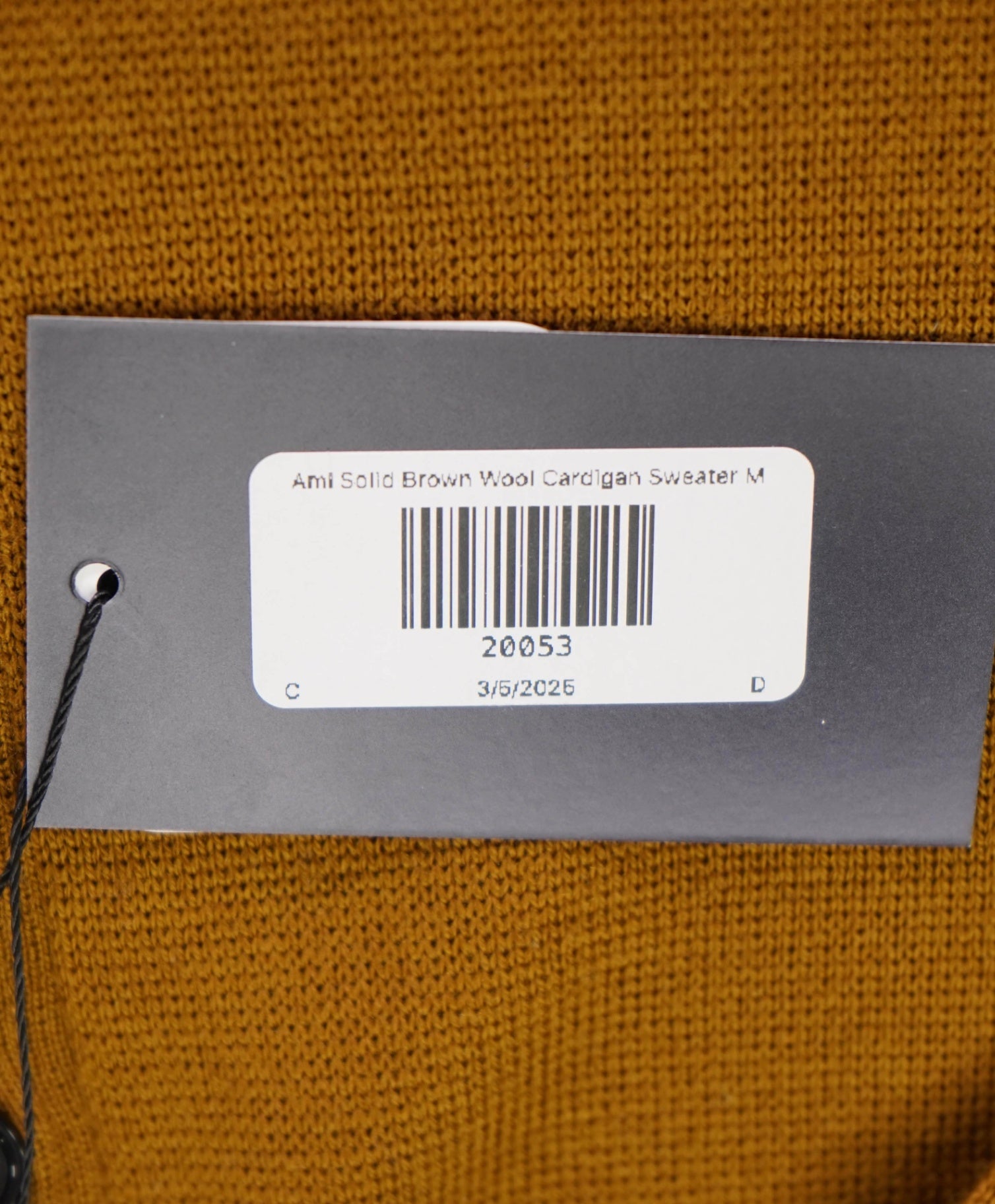 $600 Ami Solid Brown Wool Cardigan Sweater M