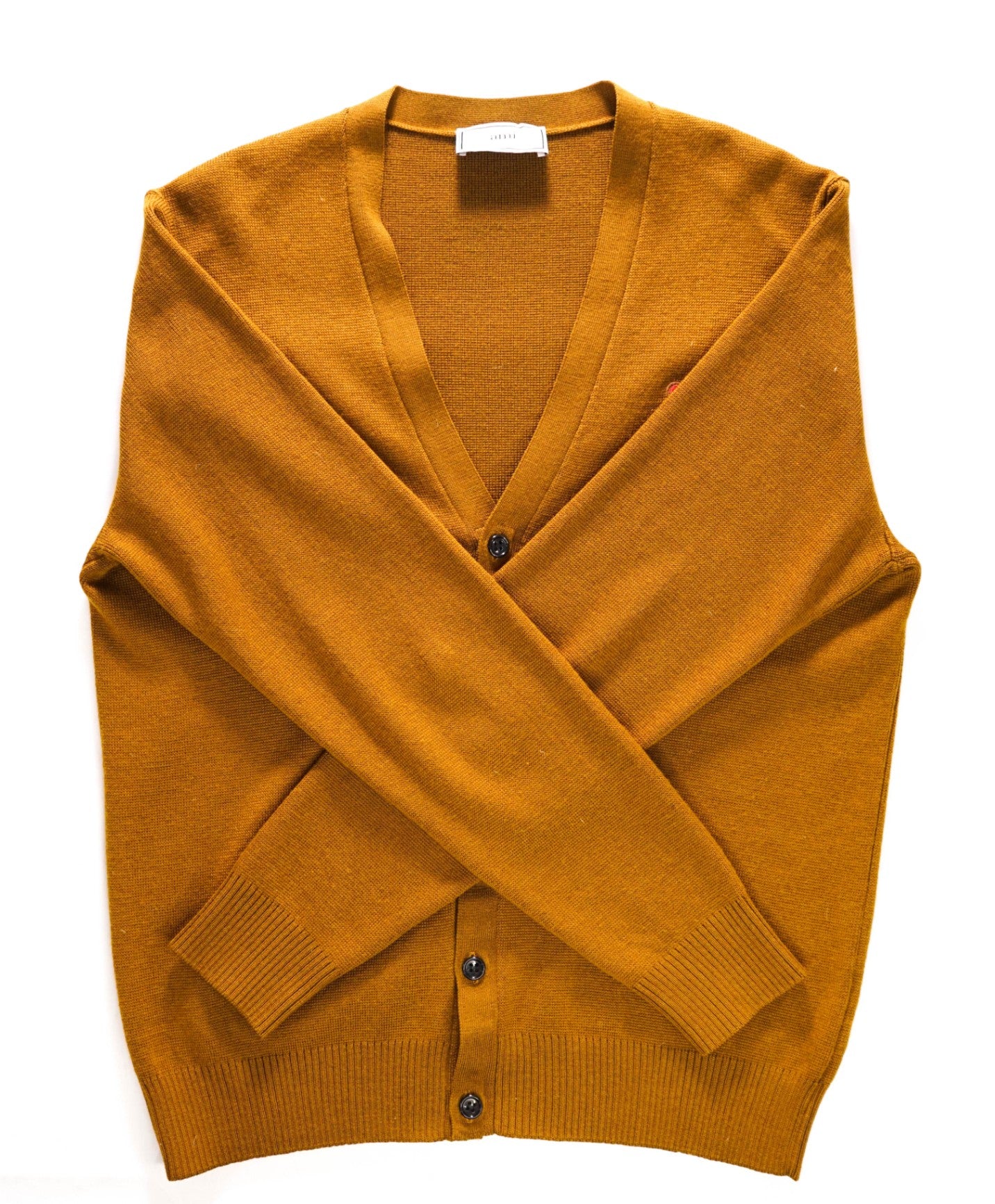 $600 Ami Solid Brown Wool Cardigan Sweater M