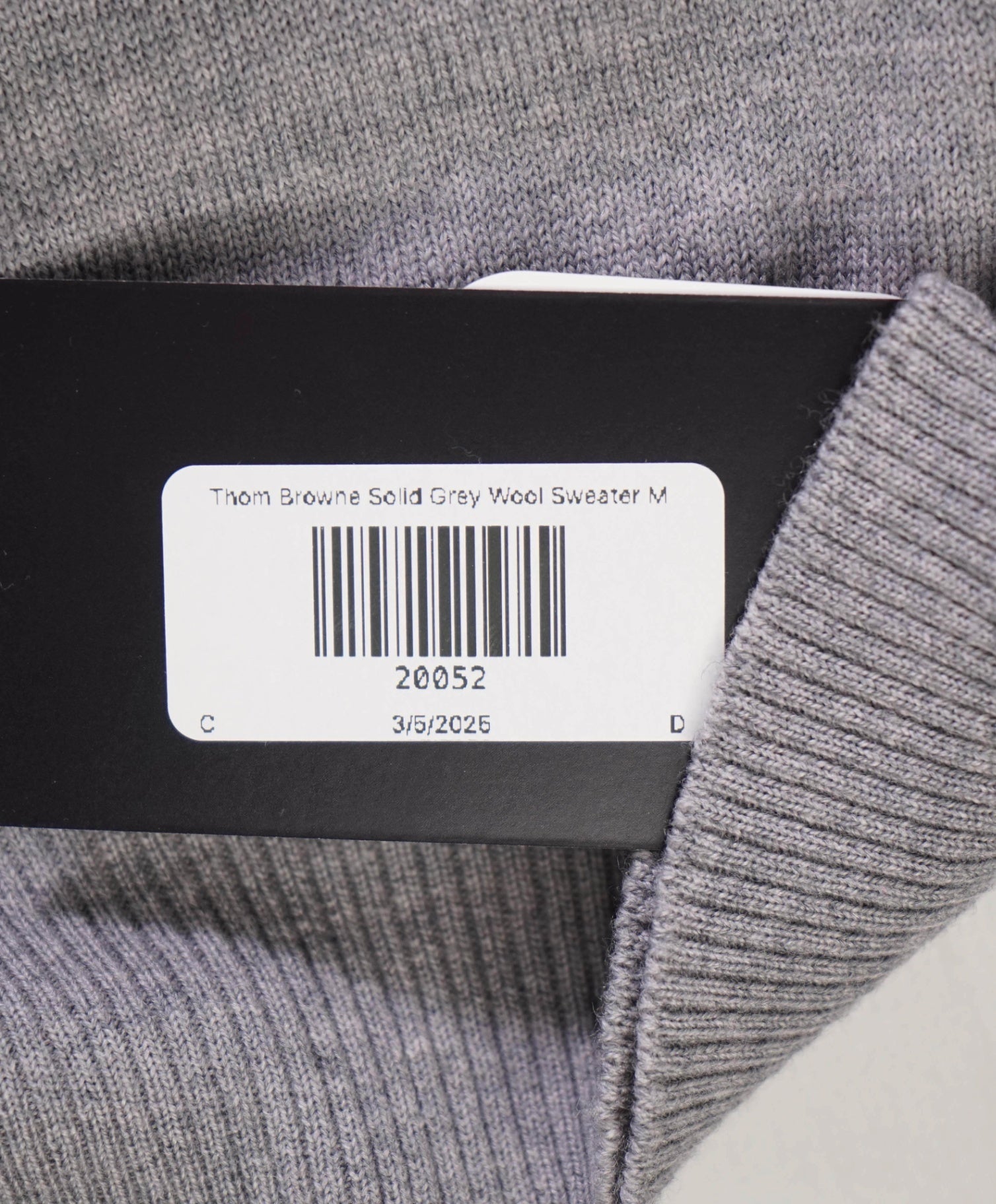 $1,590 Thom Browne 4-Bar Grey Wool Turtleneck Sweater M (sz2)
