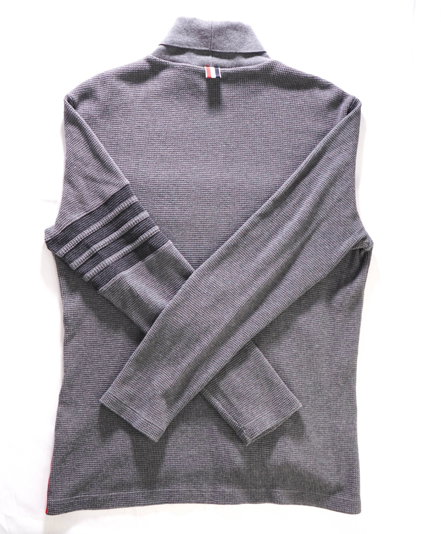 $1,190 Thom Browne Grey Cotton Turtleneck 4-Bar Sweater M (sz2)