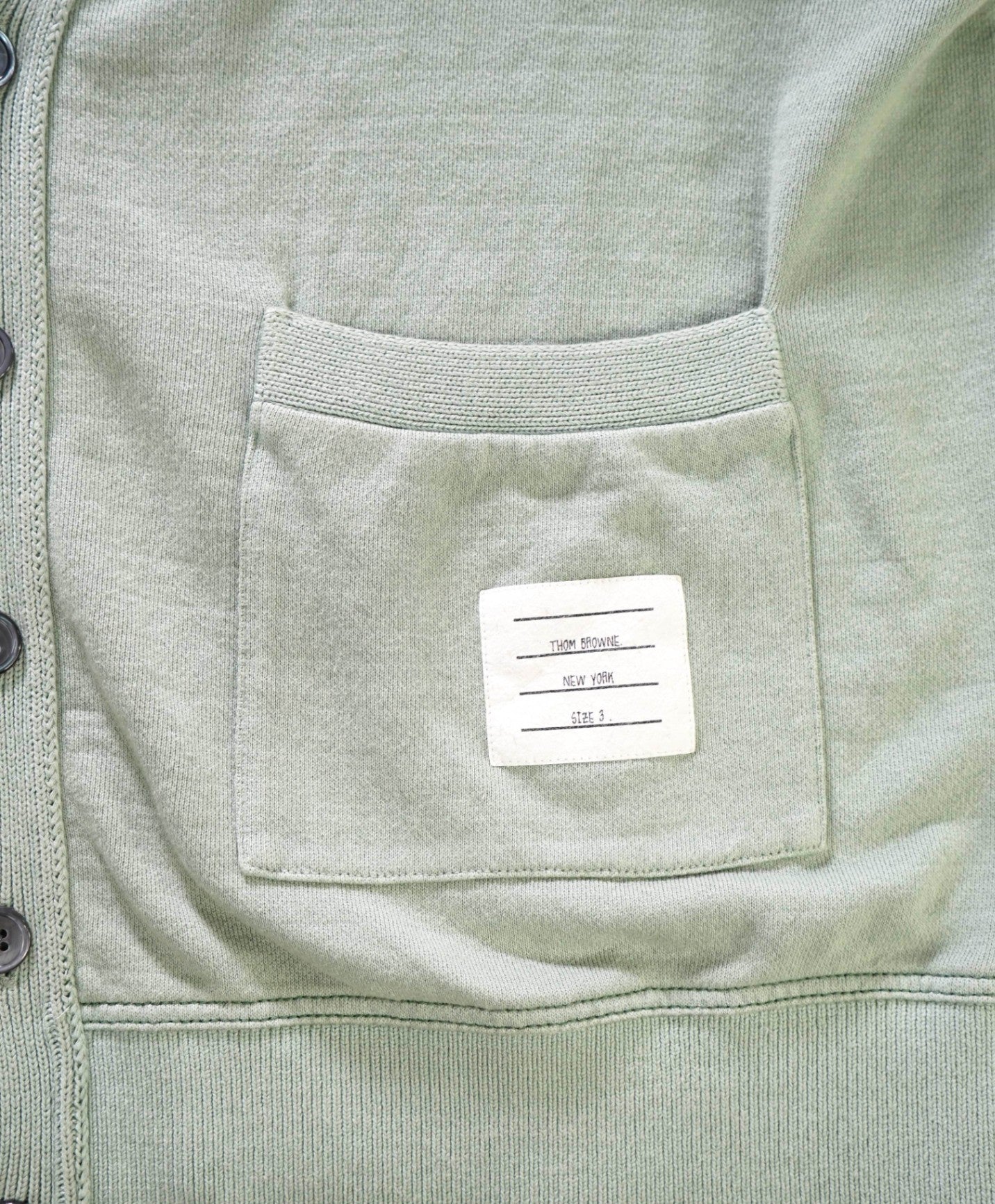 $1,190 Thom Browne Solid Green Cardigan Cotton Sweater L (sz3)