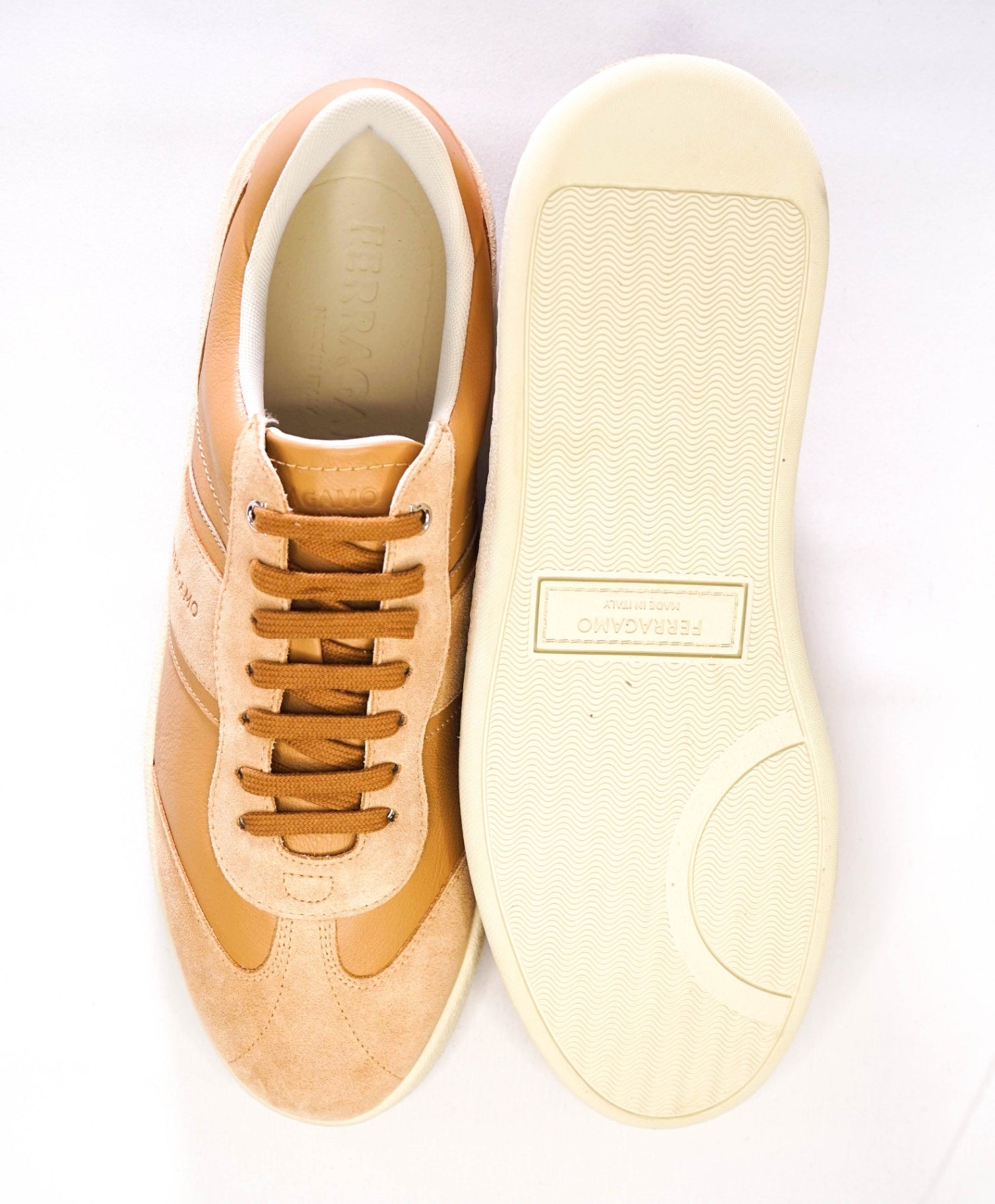 Ferragamo *ACHILES* Camel Sneakers Leather/Suede Footwear 12 M