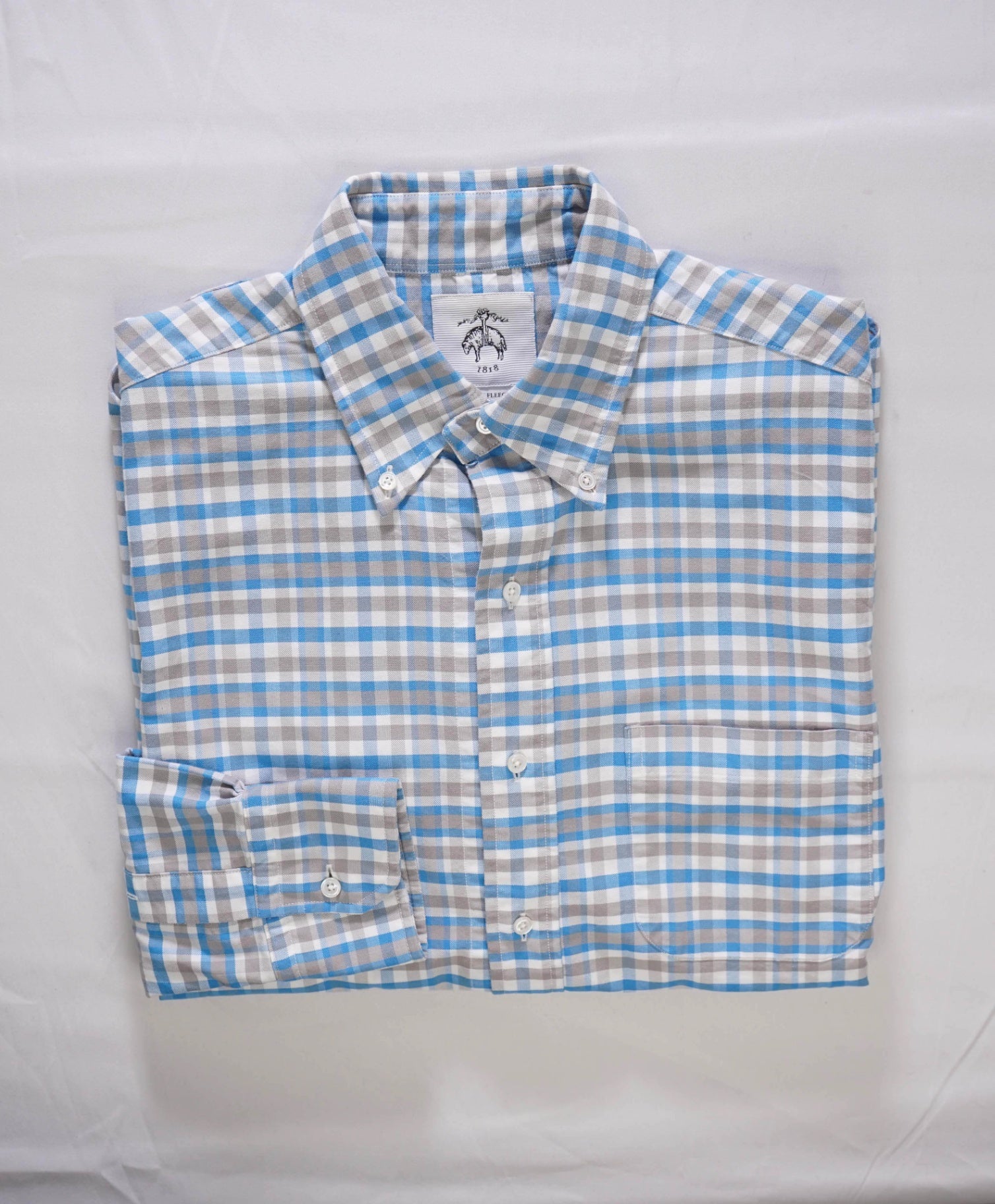 Black Fleece Blue/Grey Plaid Cotton Shirt BB1 Small