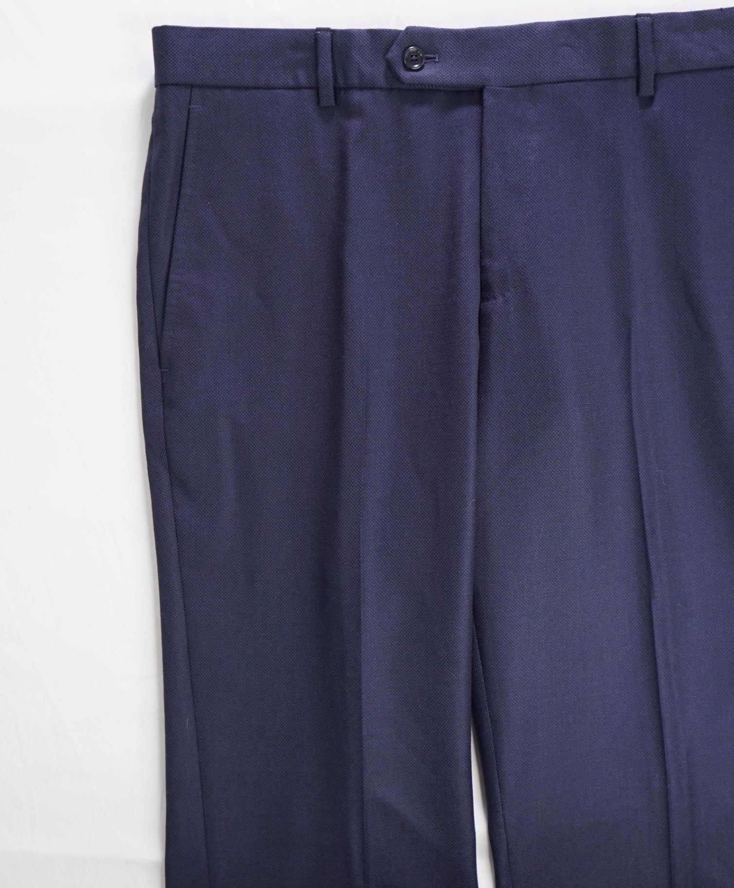 $395 Saks Fifth Avenue Navy Birdseye Wool MODERN FIT Pants 36W