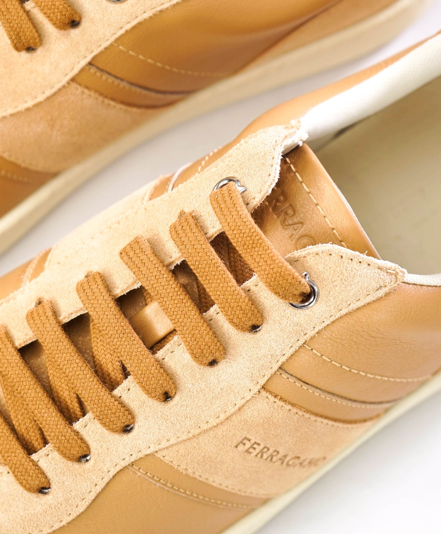 Ferragamo *ACHILES* Camel Sneakers Leather/Suede Footwear 12 M