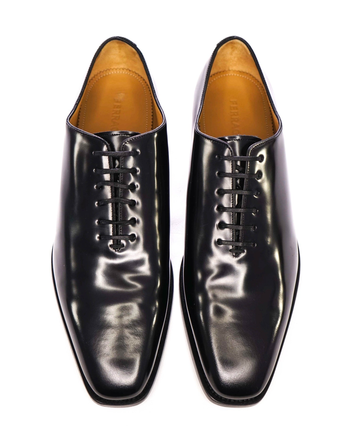 $1,090 Ferragamo Solid Black Leather Footwear 10.5 2E