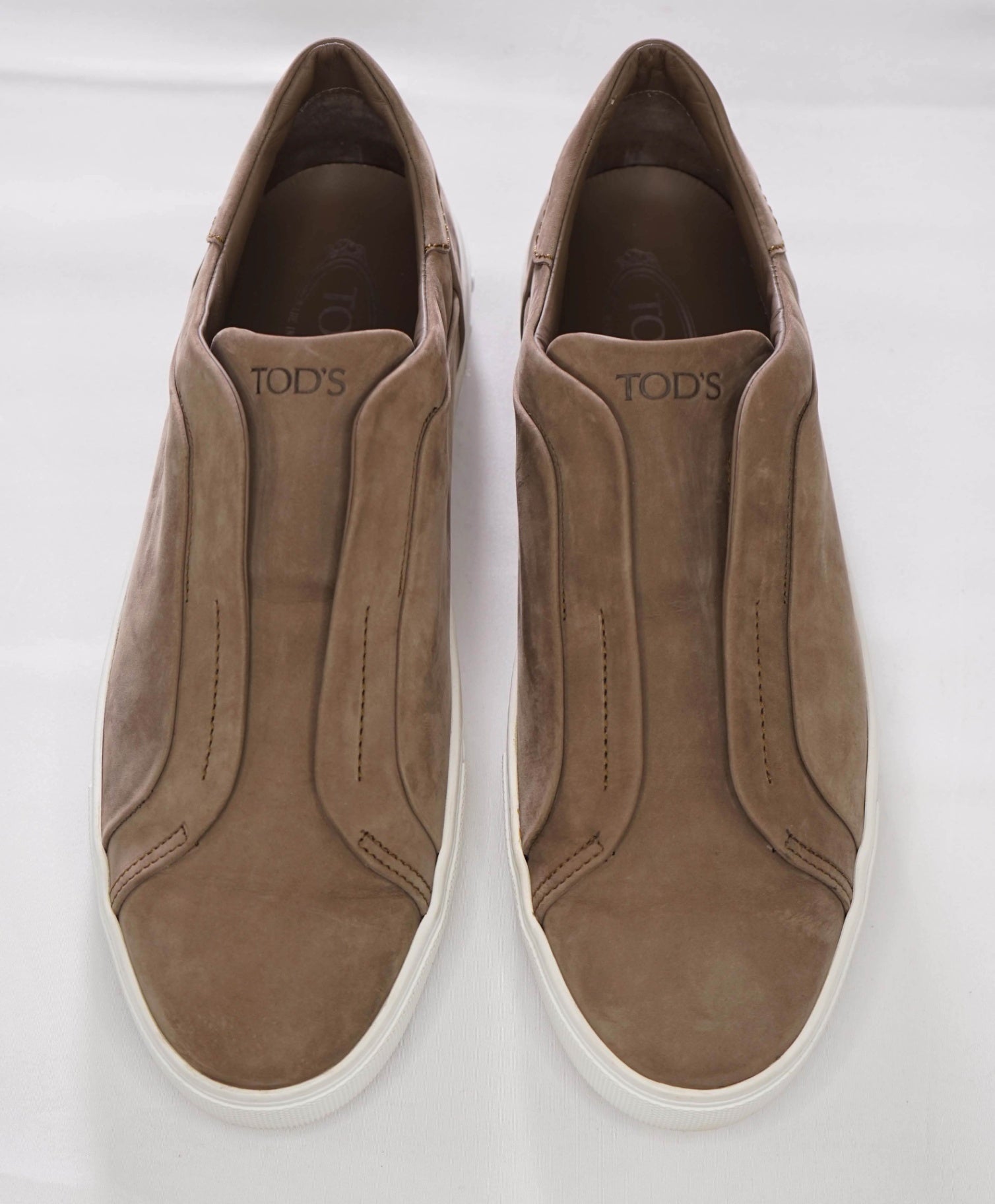 $650 Tod's Solid Brown Suede Slip On Sneaker Footwear 12US (11IT)