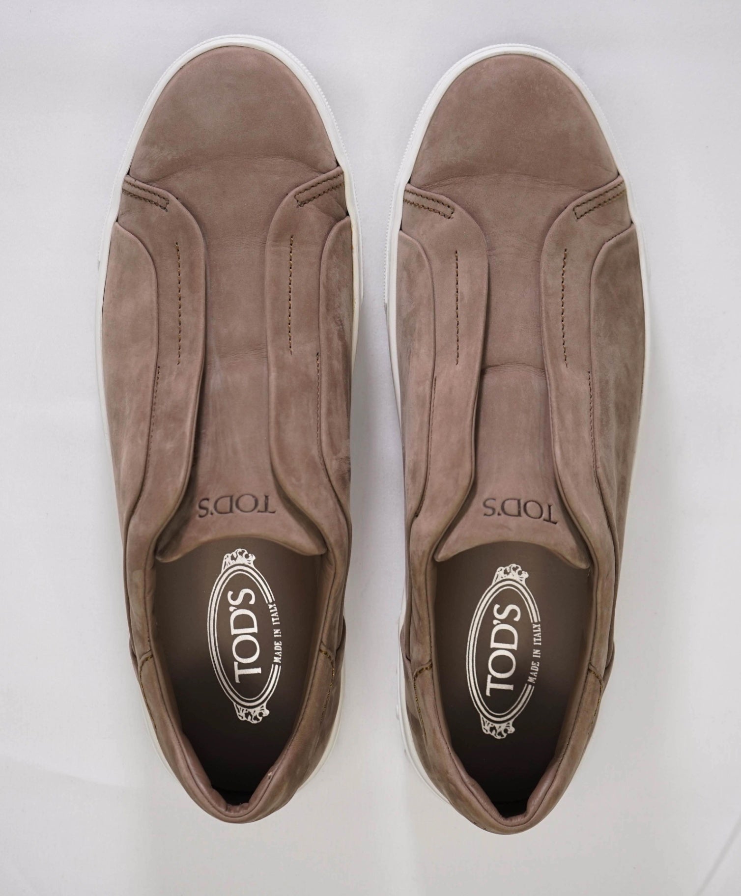 $650 Tod's Solid Brown Suede Slip On Sneaker Footwear 12US (11IT)
