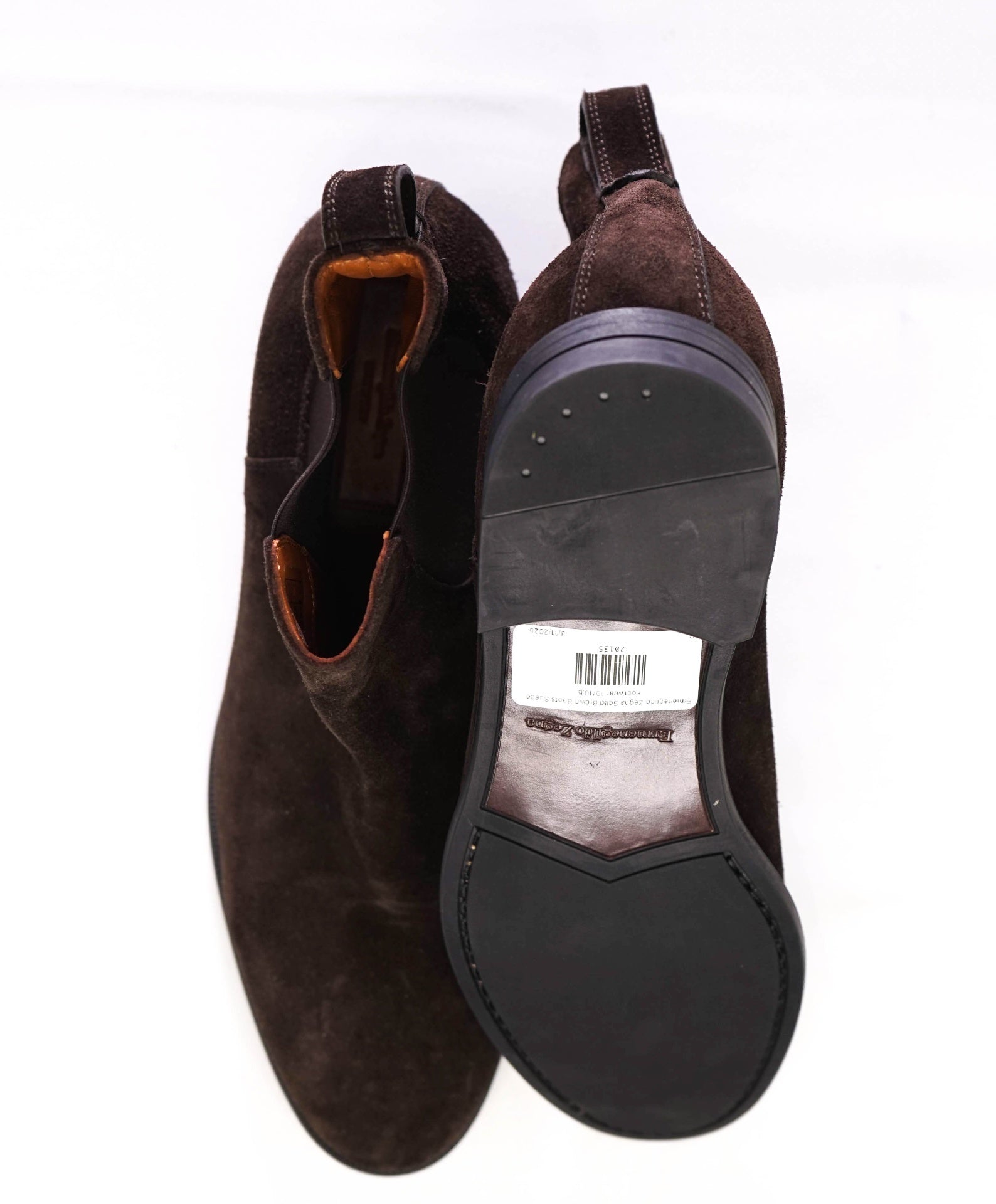 $850 Ermenegildo Zegna Brown Boots Suede MSMTCH SIZE L10 / R10.5