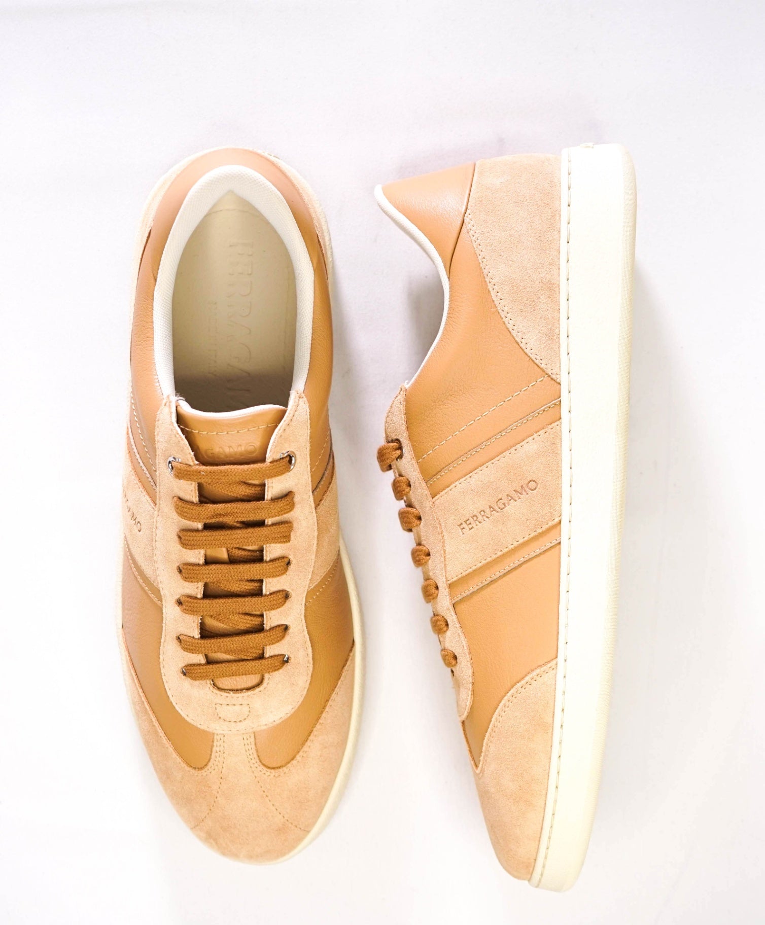 Ferragamo *ACHILES* Camel Sneakers Leather/Suede Footwear 12 M