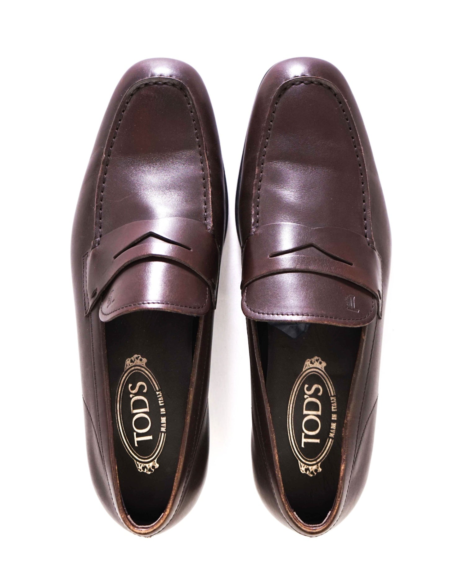 $675 Tod's Solid Dark Brown Penny loafers Leather Footwear 8US (7IT)