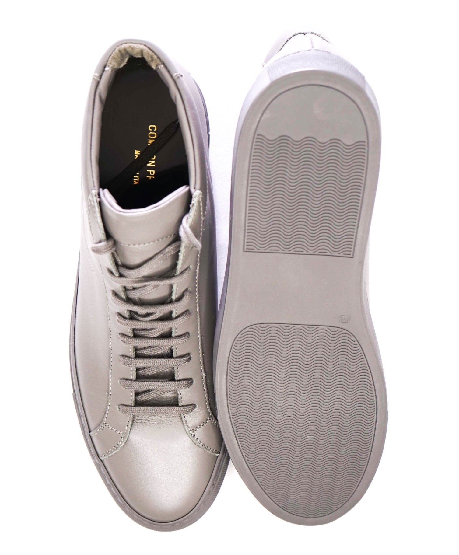 $450 Common Projects Solid Grey Hightop Sneakers Leather 10 (43EU)