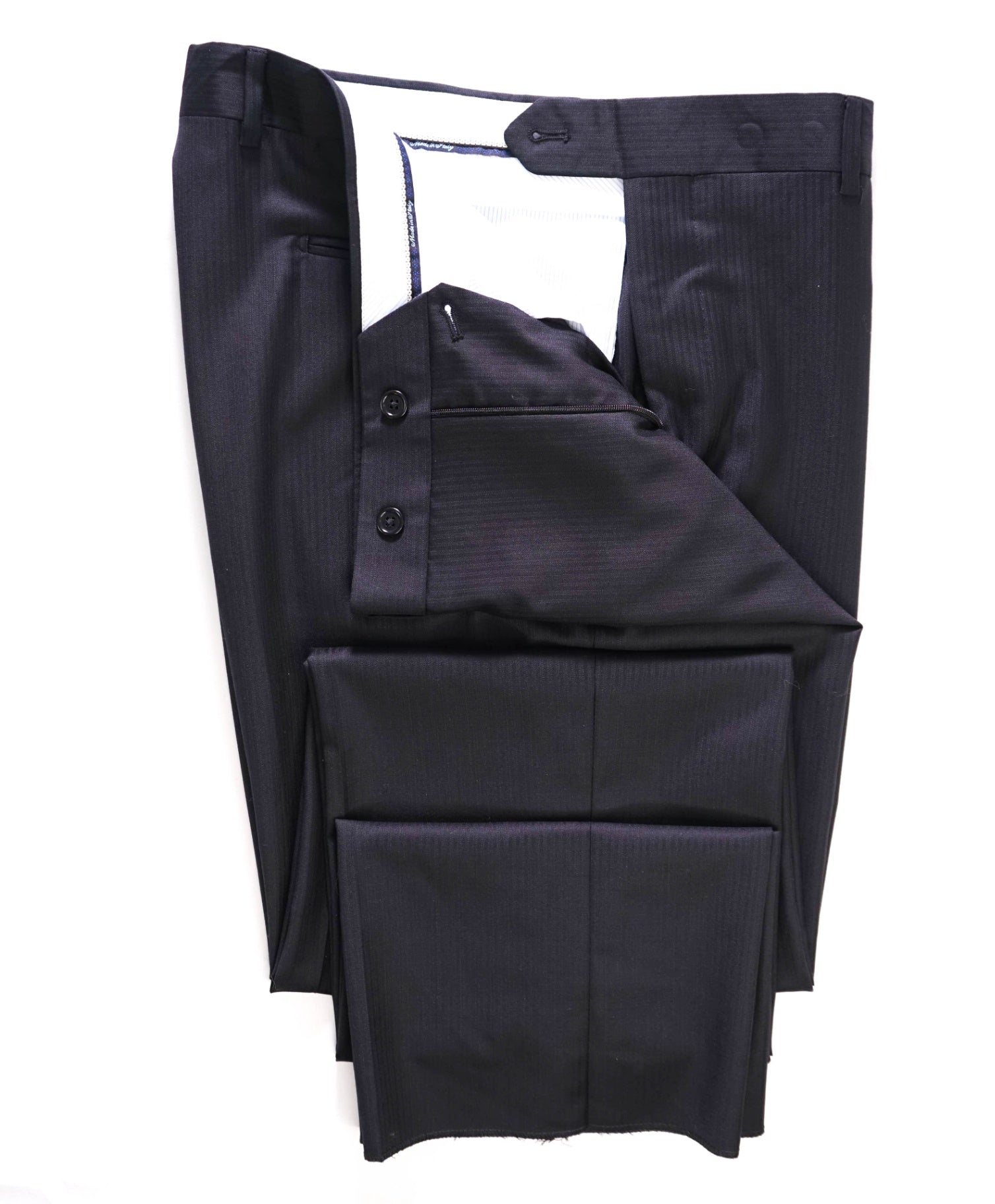 $395 Saks Fifth Avenue Black Tonal Stripe CLASSIC FIT Wool Pants 37W20140