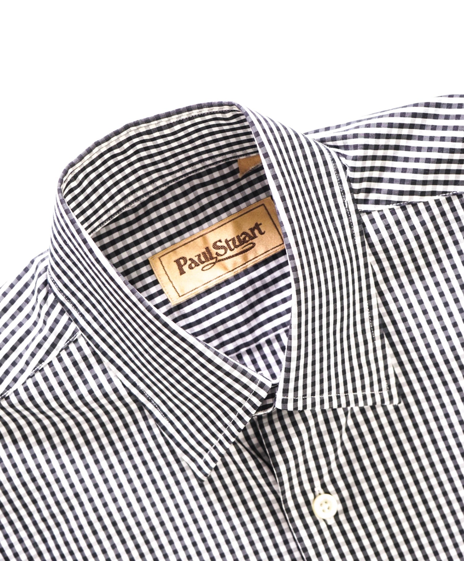 $225 PaulStuart Black/White Gingham Cotton Shirt SZ SMALL