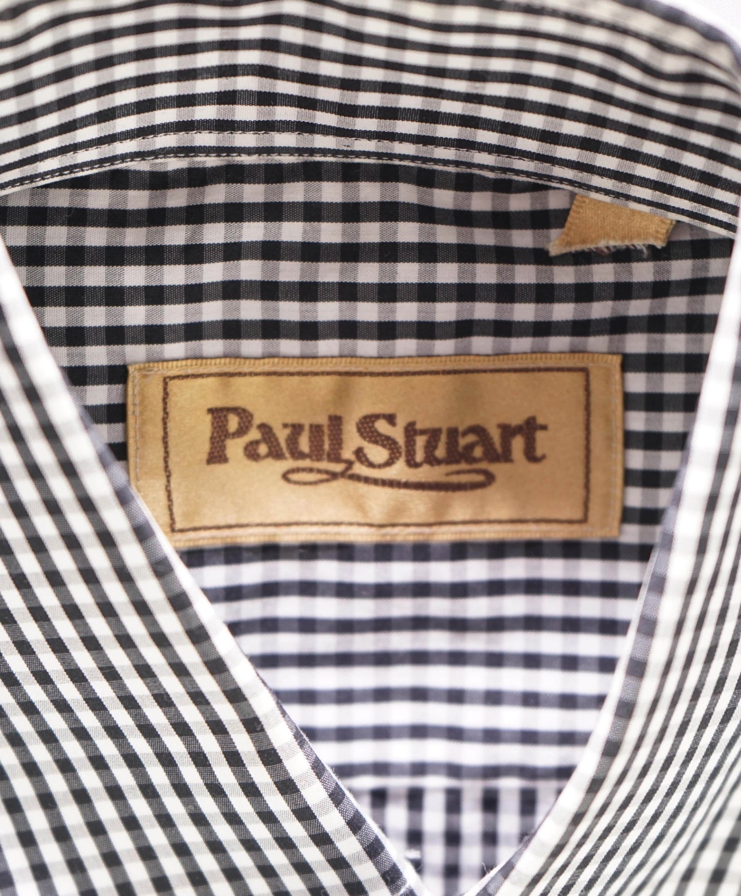 $225 PaulStuart Black/White Gingham Cotton Shirt SZ SMALL