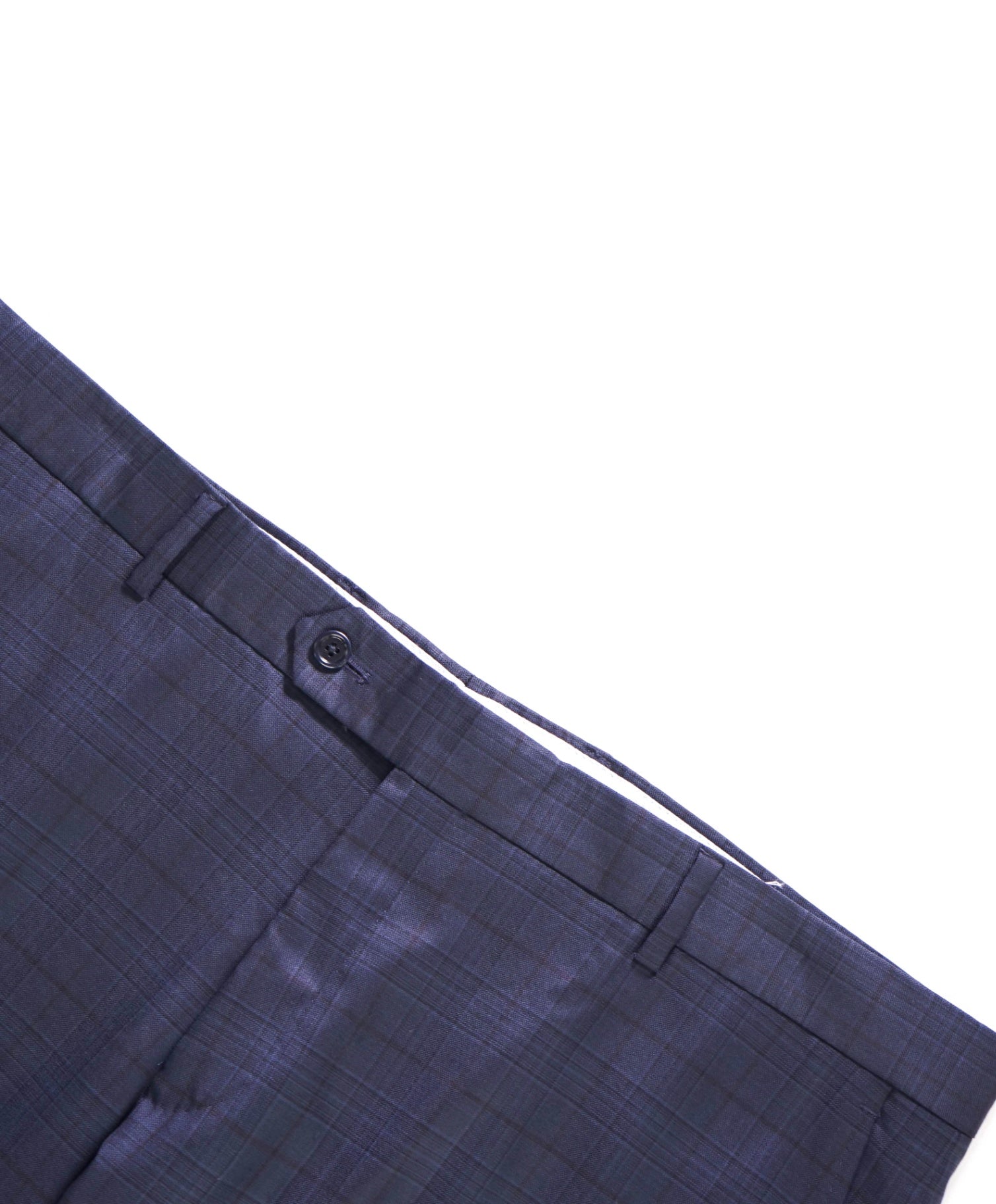 $395 Saks Fifth Avenue - MODERN FIT Navy Plaid Wool Dress Pants 40W