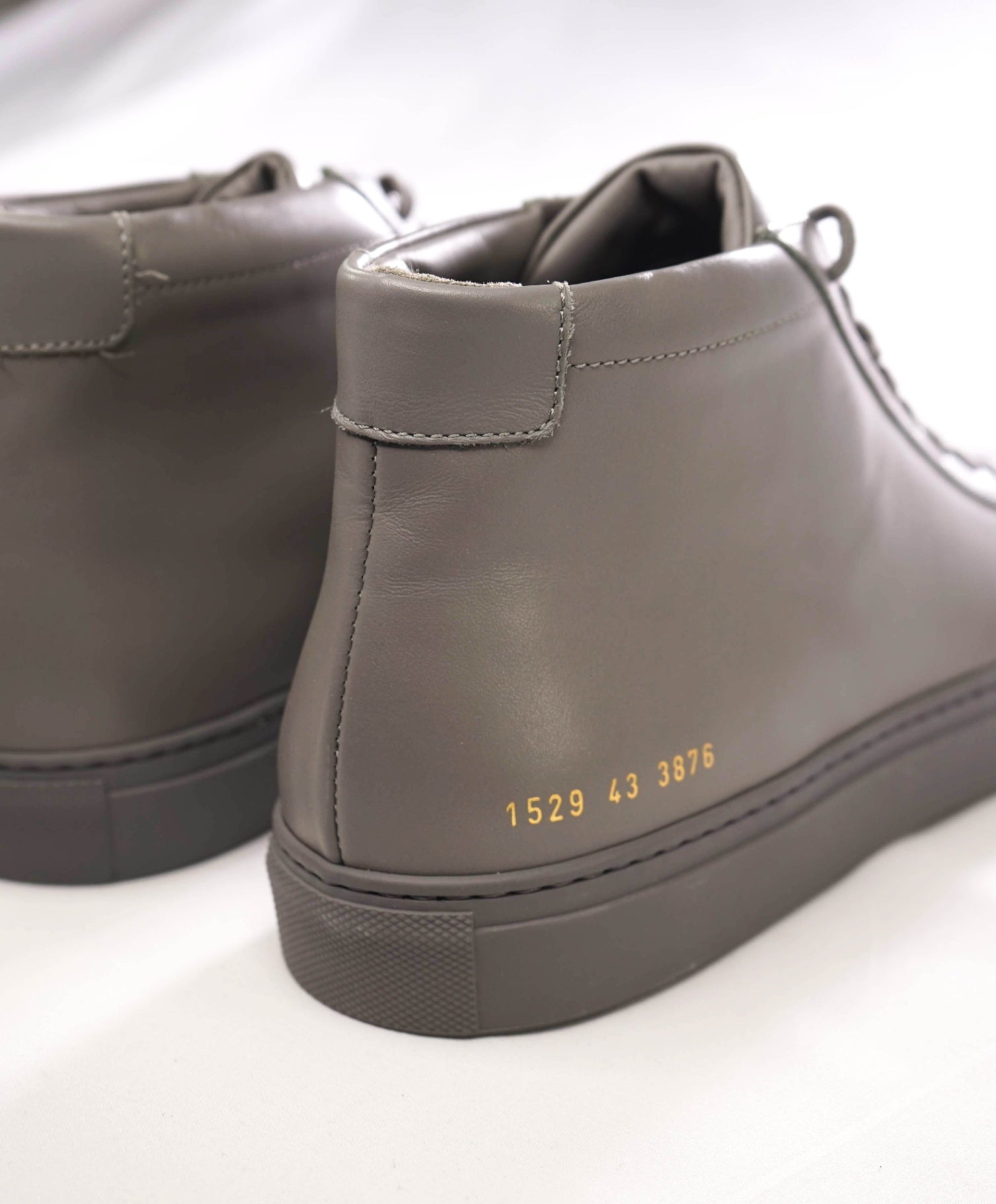 $450 Common Projects Solid Grey Hightop Sneakers Leather 10 (43EU)