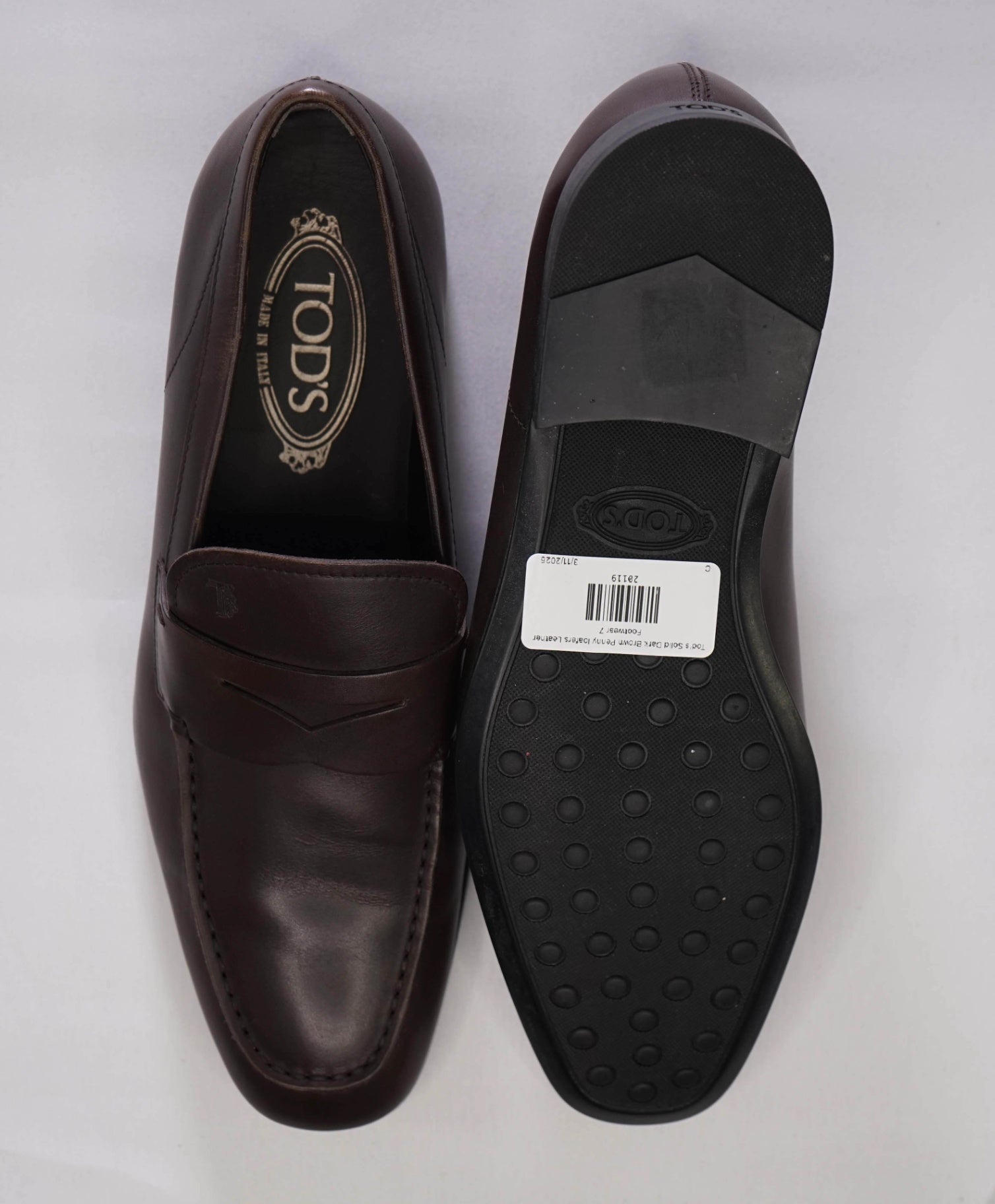 $675 Tod's Solid Dark Brown Penny loafers Leather Footwear 8US (7IT)