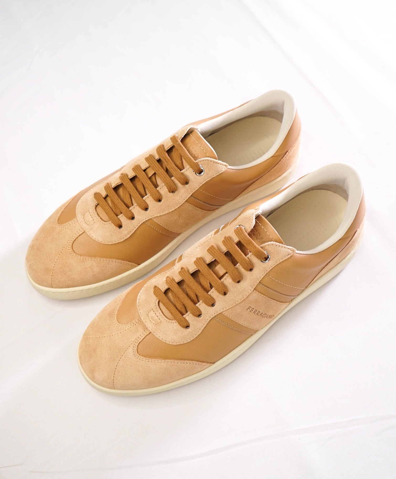 Ferragamo *ACHILES* Camel Sneakers Leather/Suede Footwear 12 M