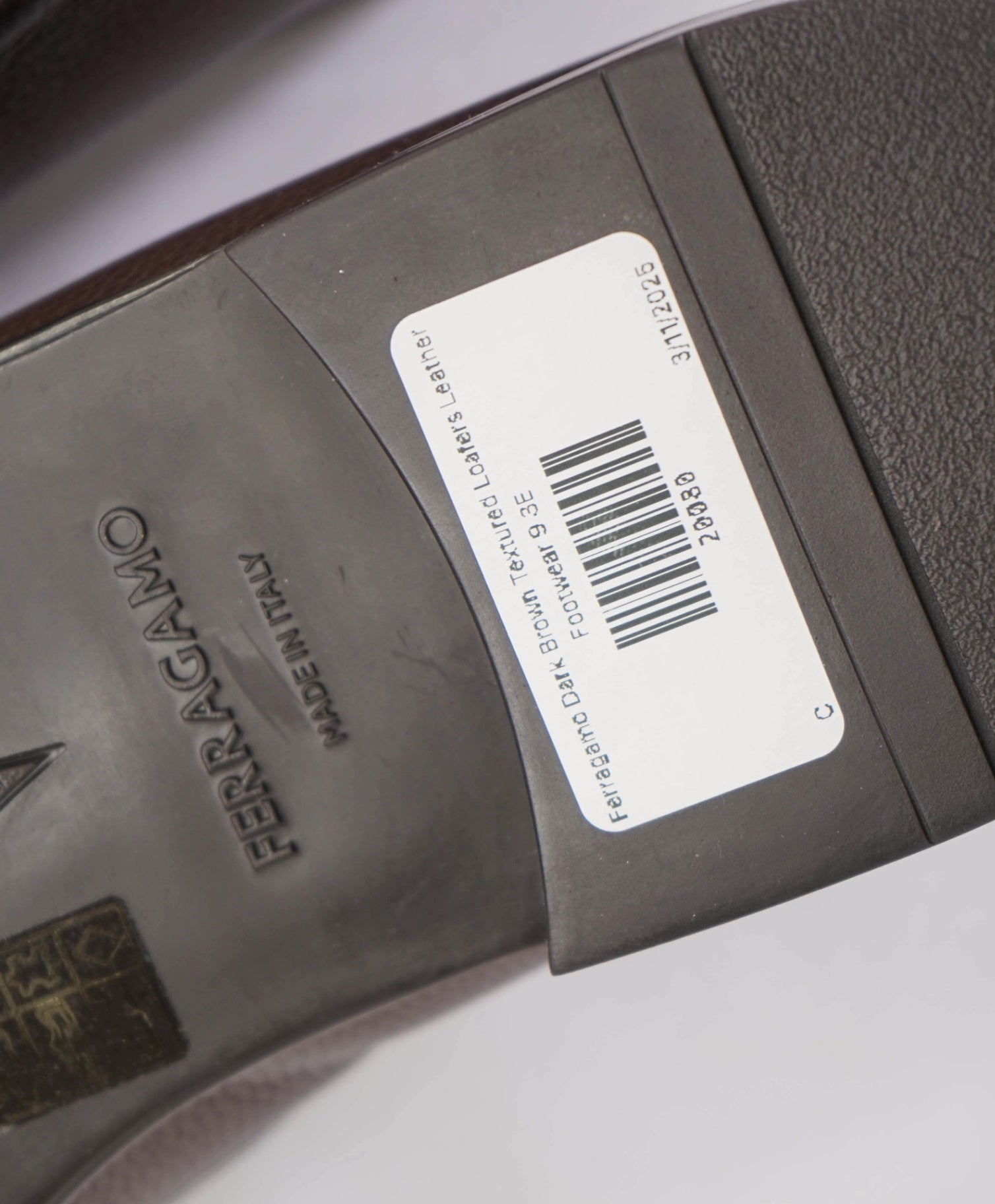 $950 Ferragamo Dark Brown Textured Loafers Leather Footwear 9 3E