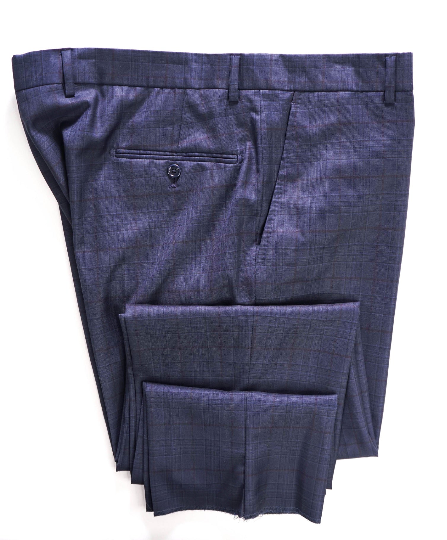 $395 Saks Fifth Avenue - MODERN FIT Navy Plaid Wool Dress Pants 40W