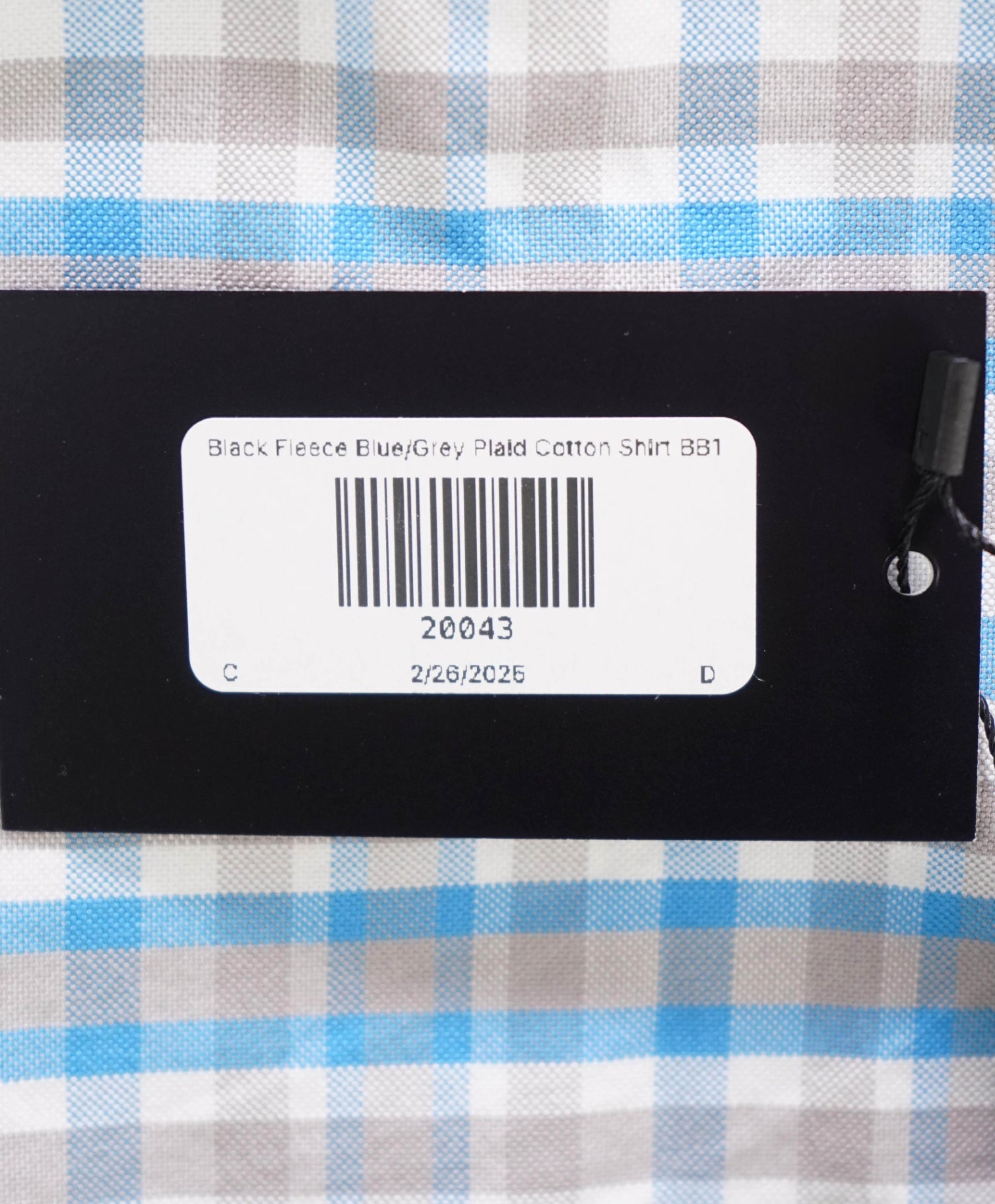 Black Fleece Blue/Grey Plaid Cotton Shirt BB1 Small