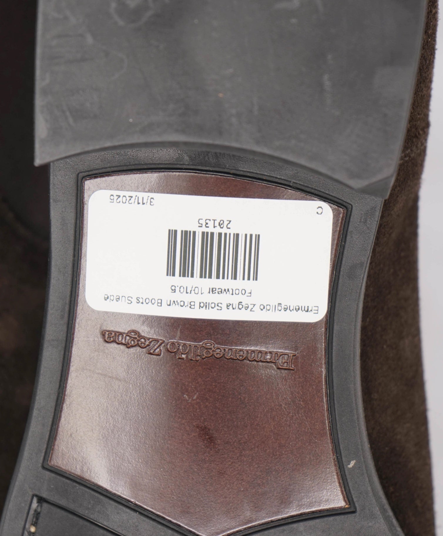 $850 Ermenegildo Zegna Brown Boots Suede MSMTCH SIZE L10 / R10.5