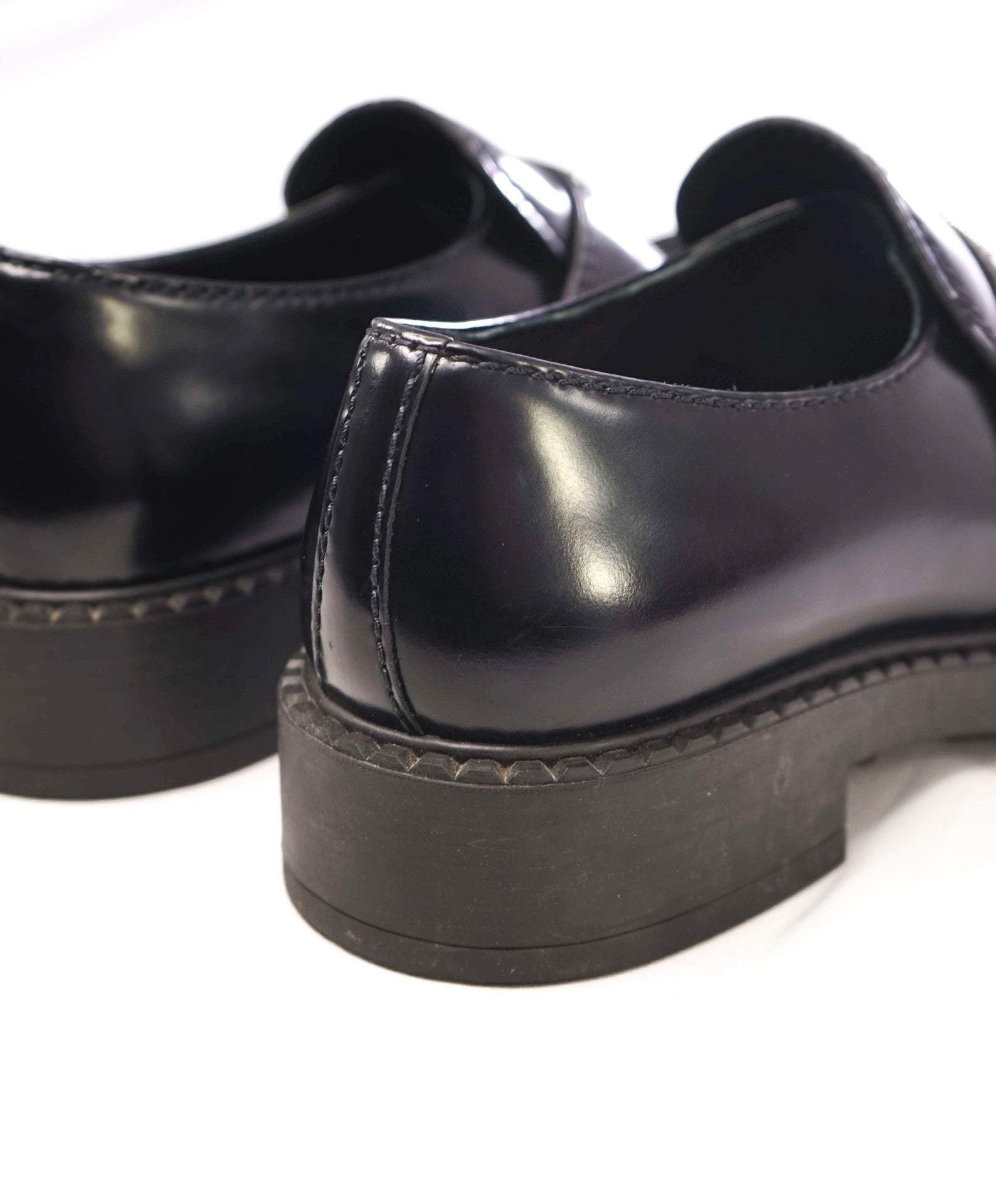 $1,200 Prada Solid "Chocolate" Black Loafers Leather 9.5US (8.5IT)