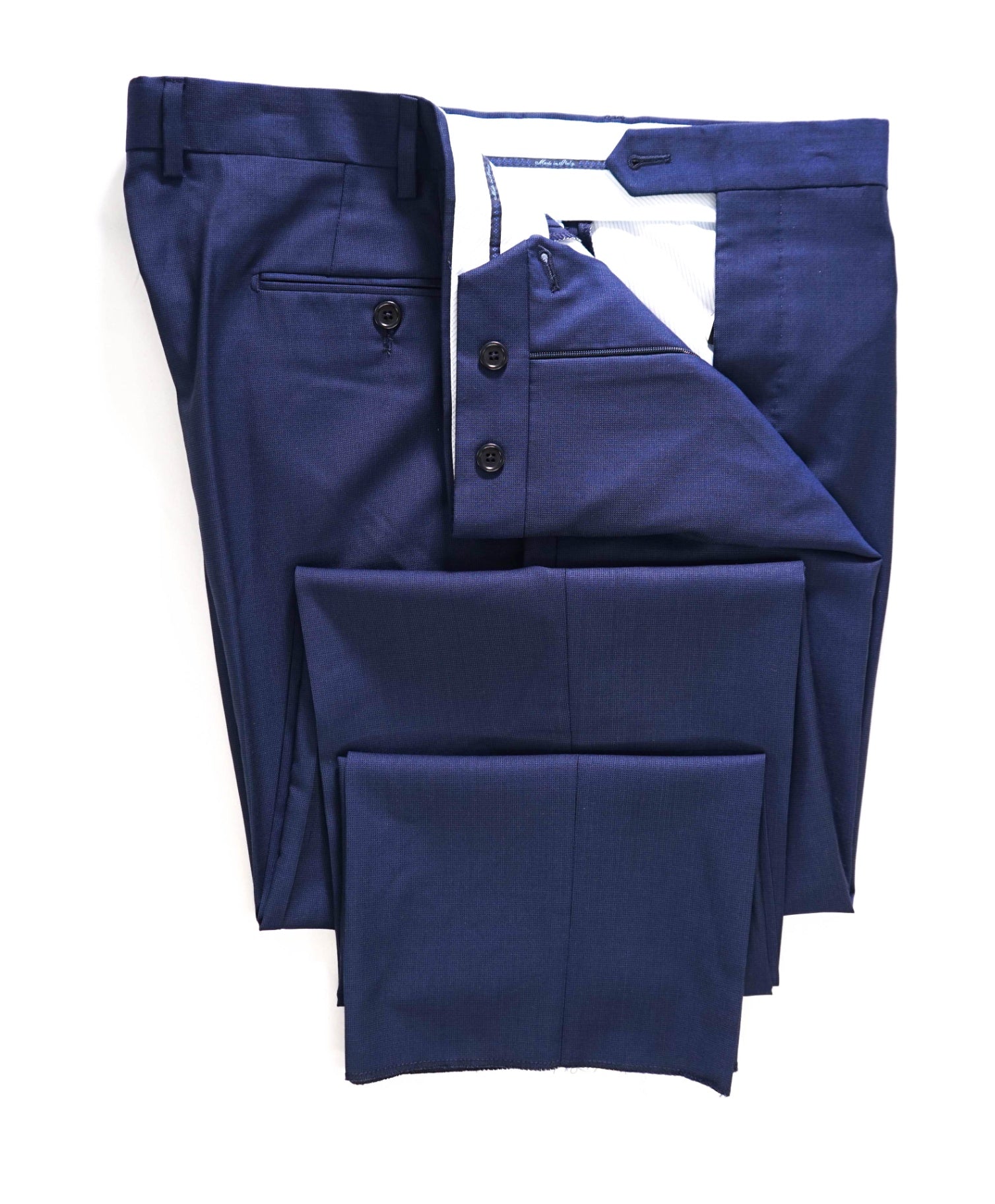 $395 Saks Fifth Avenue Navy Birdseye Wool Pants 38W