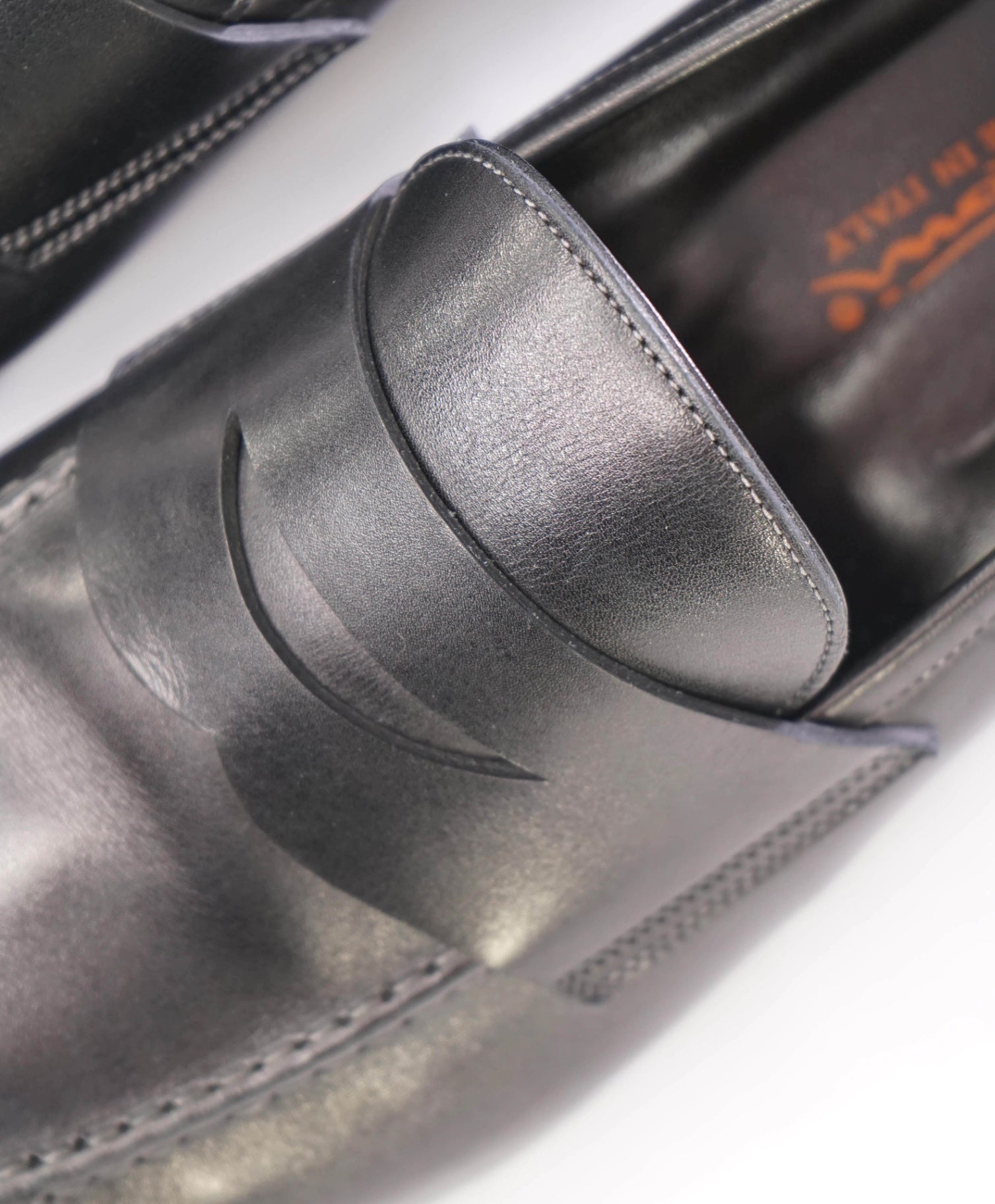 $750 Santoni Solid Black Penny Loafers Leather Footwear 12US (11 IT)