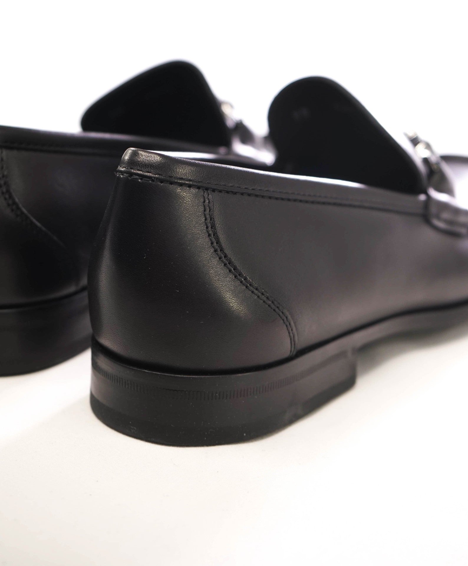 $850 Salvatore Ferragamo "GRANDIOSO" Black Loafers Leather 10 D